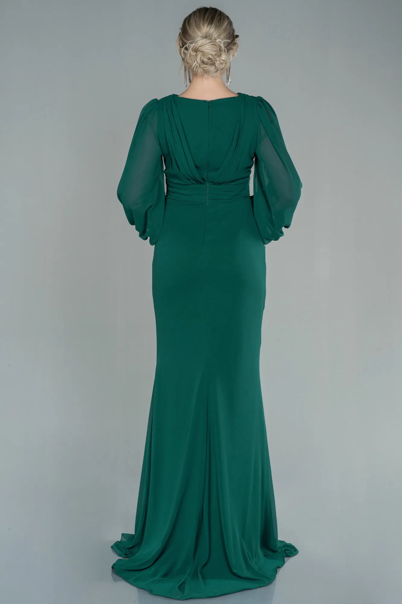 Emerald Green-Long Chiffon Evening Dress ABU2818