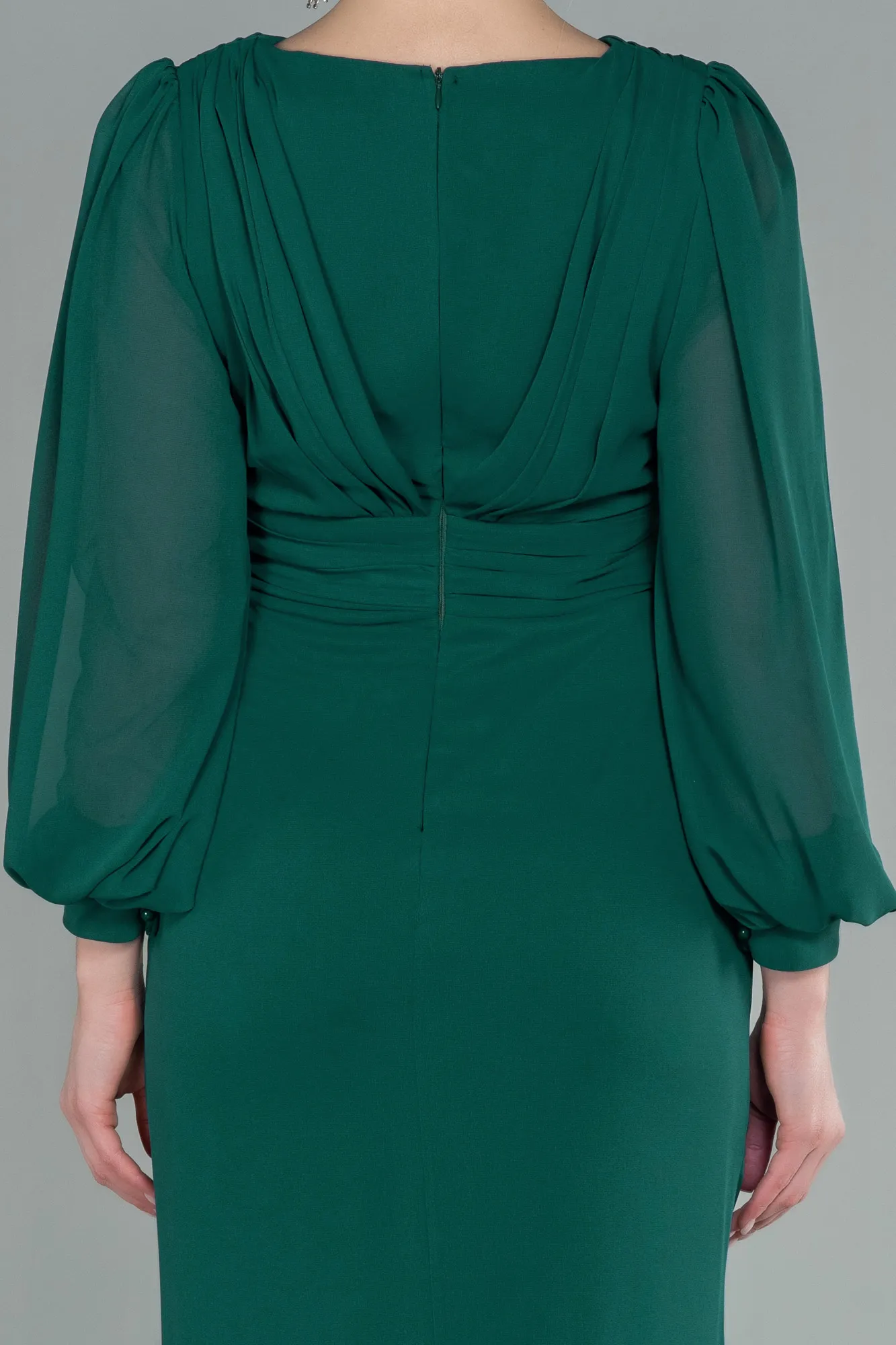 Emerald Green-Long Chiffon Evening Dress ABU2818