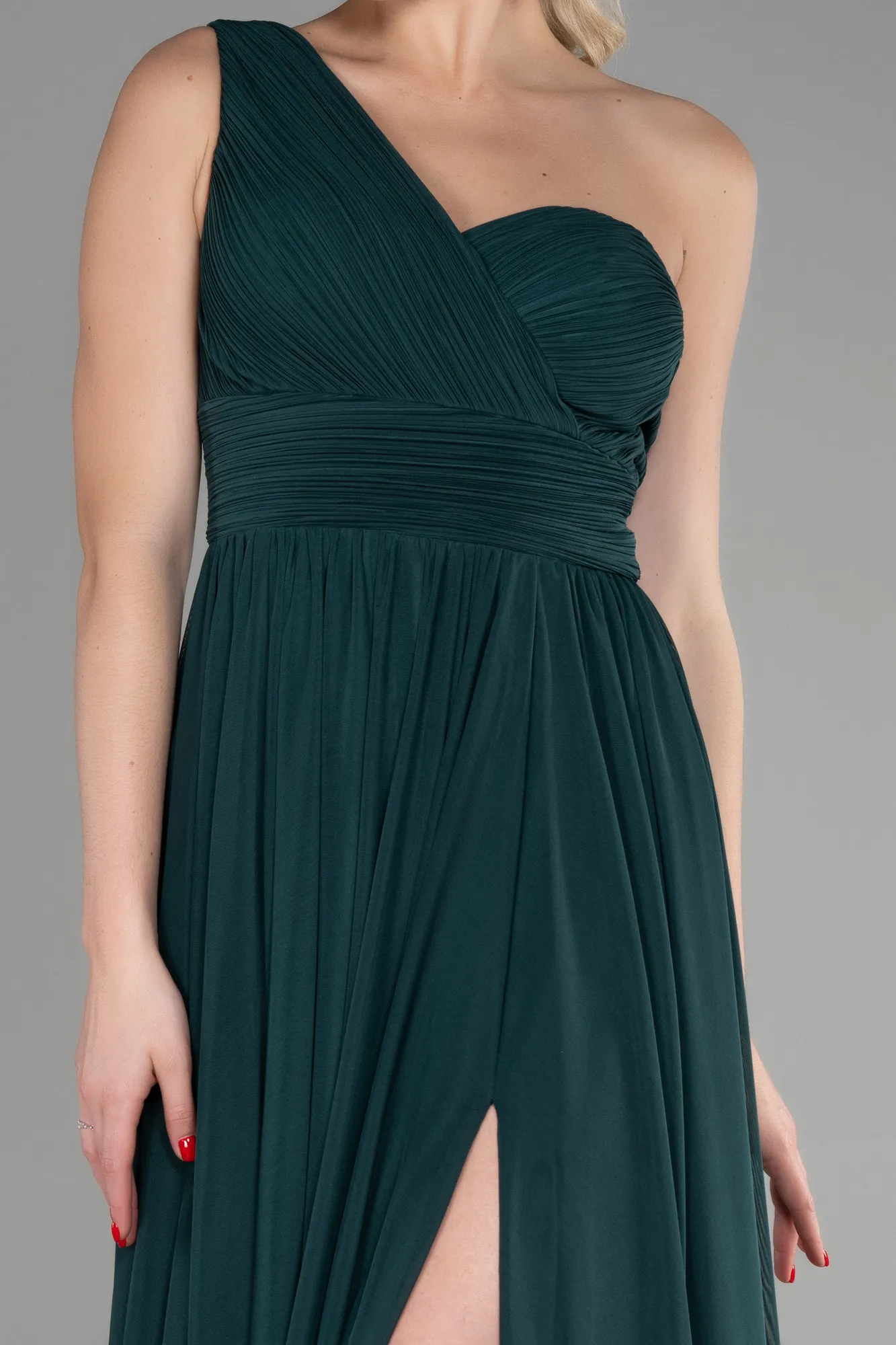 Emerald Green-Long Chiffon Evening Dress ABU3309