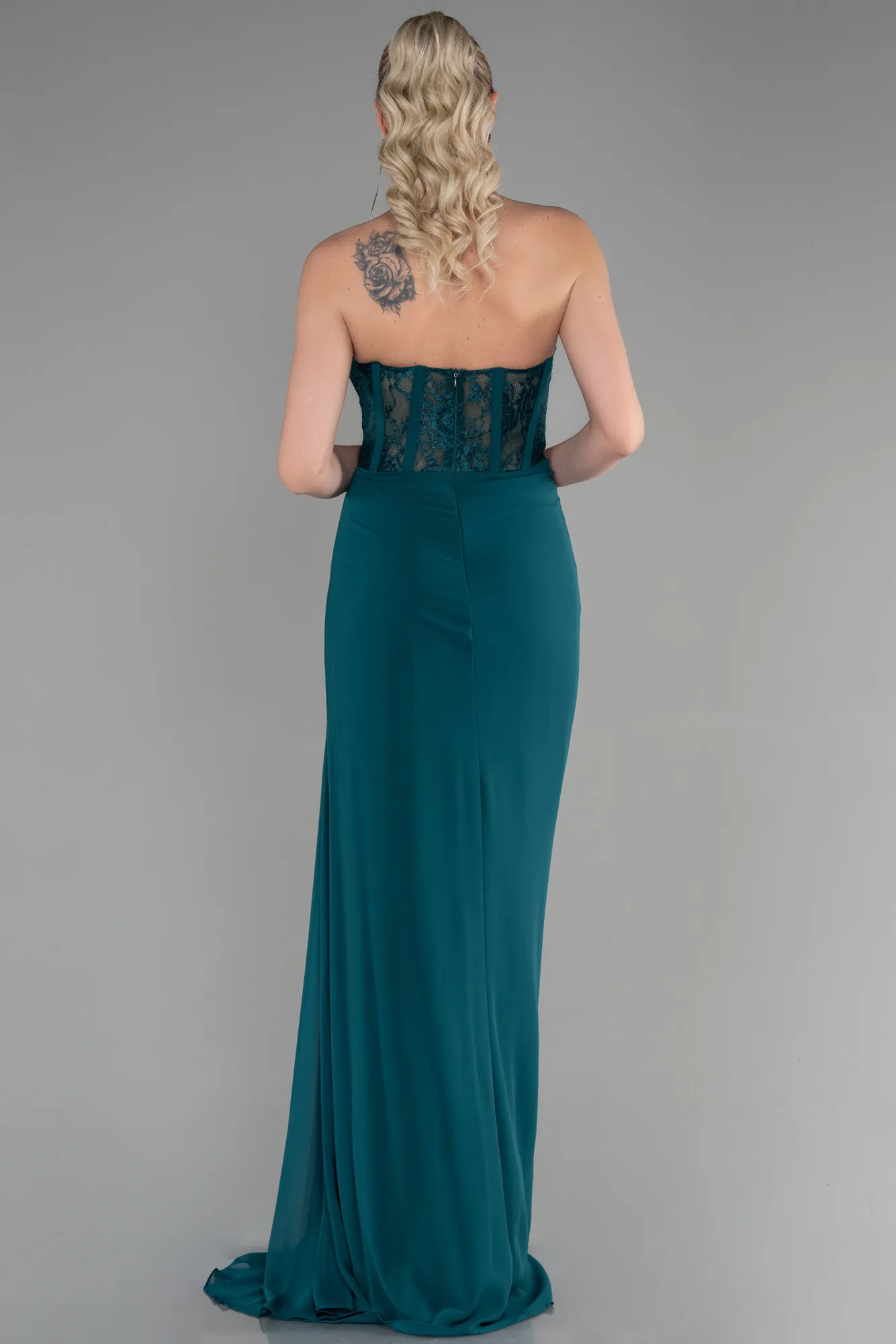 Emerald Green-Long Chiffon Evening Dress ABU3333