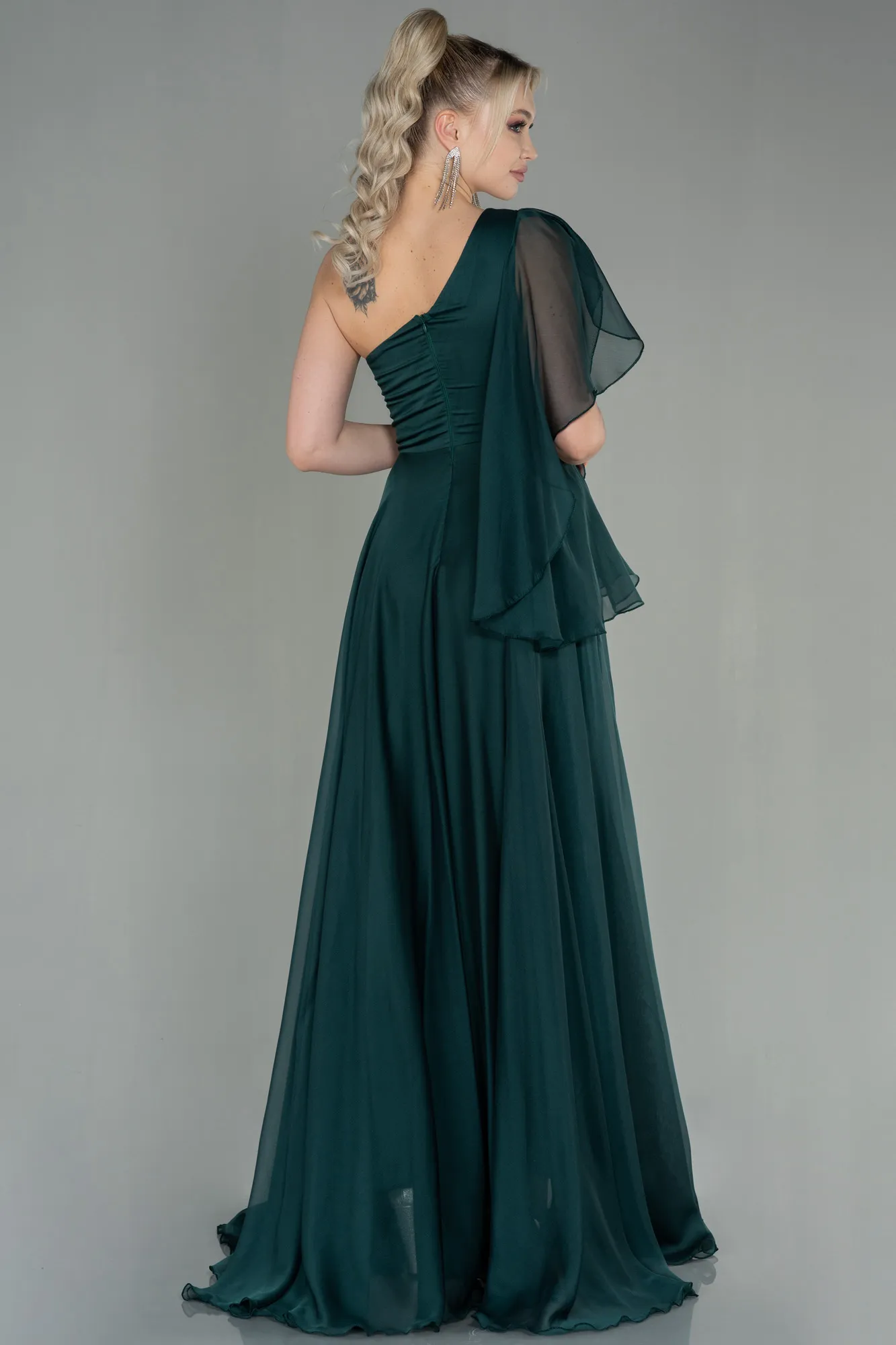 Emerald Green-Long Chiffon Evening Dress ABU3449