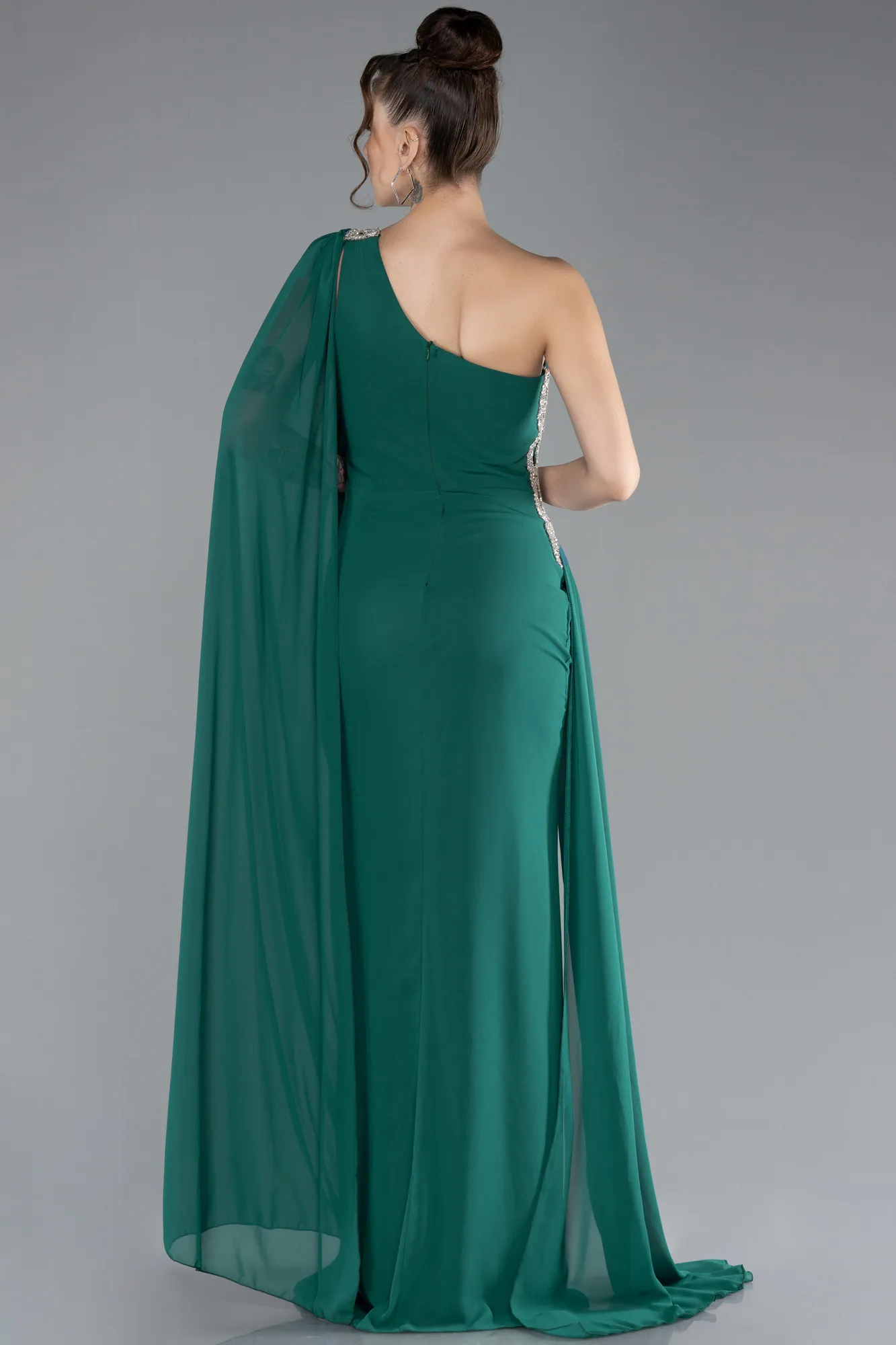 Emerald Green-Long Chiffon Evening Dress ABU4406