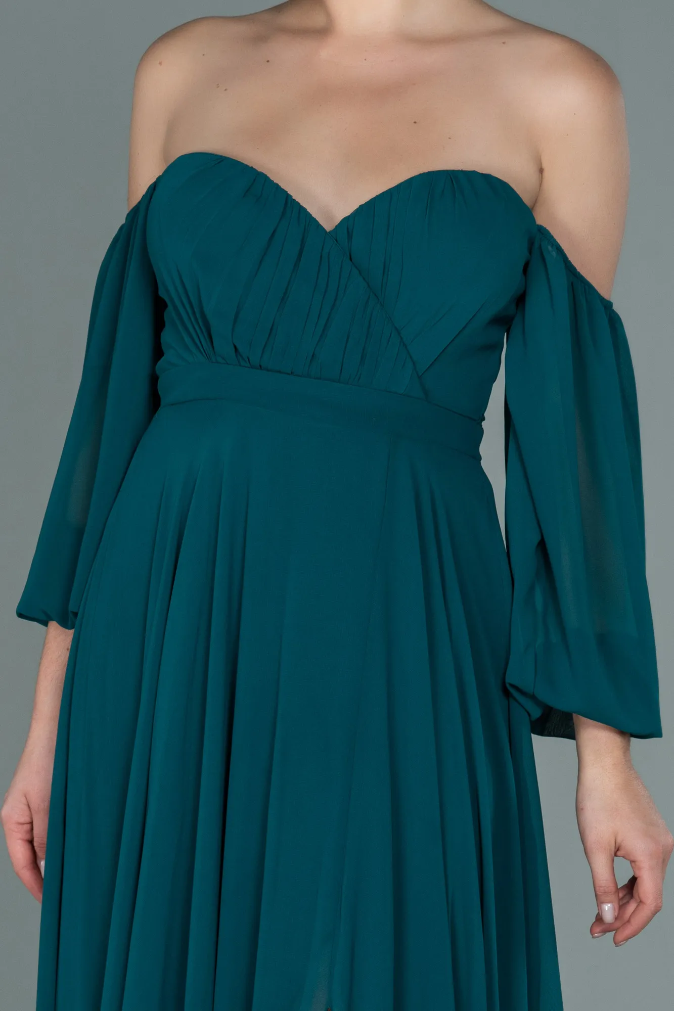 Emerald Green-Long Chiffon Prom Gown ABU2457