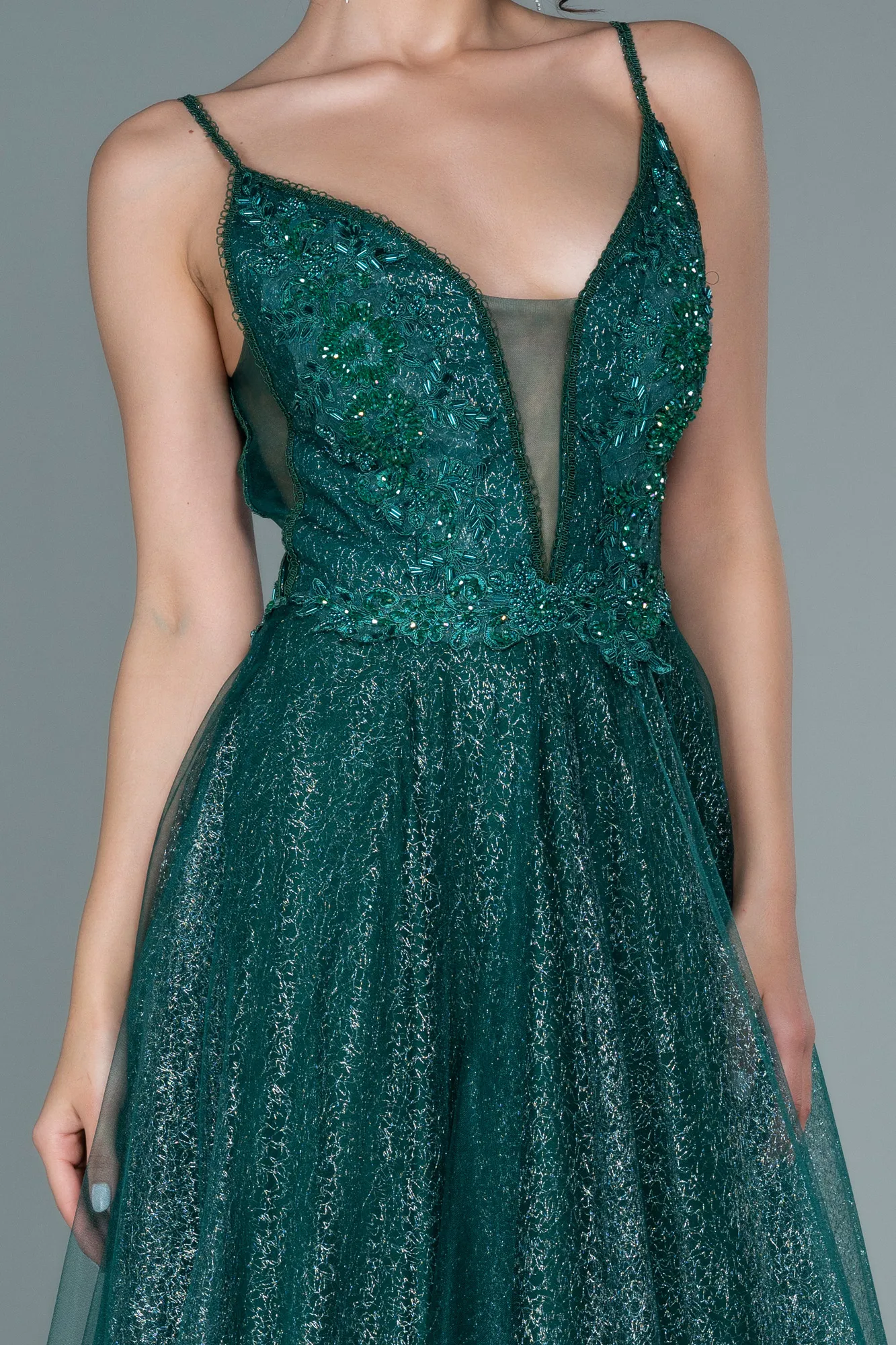 Emerald Green-Long Engagement Dress ABU1442
