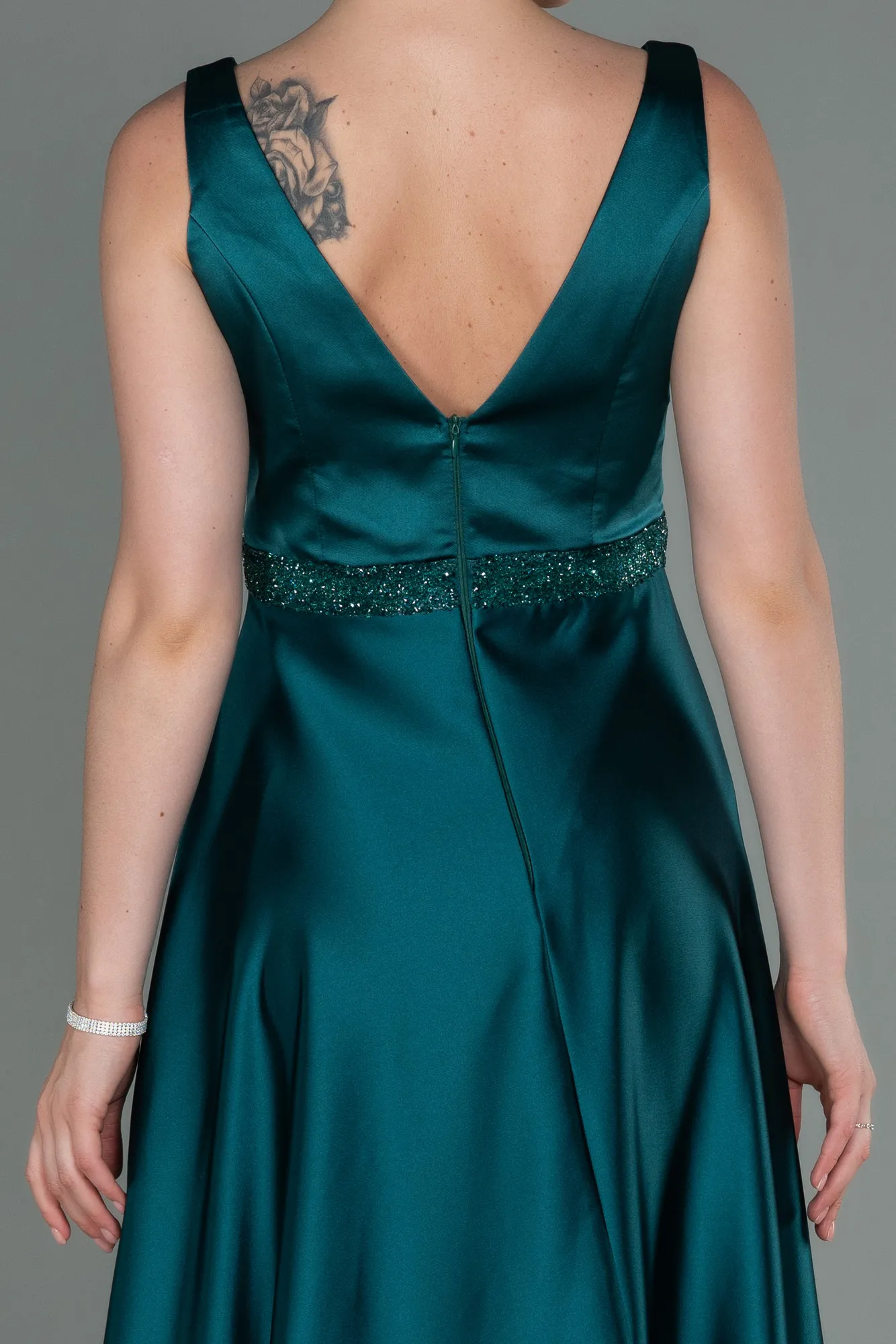 Emerald Green-Long Engagement Dress ABU3199