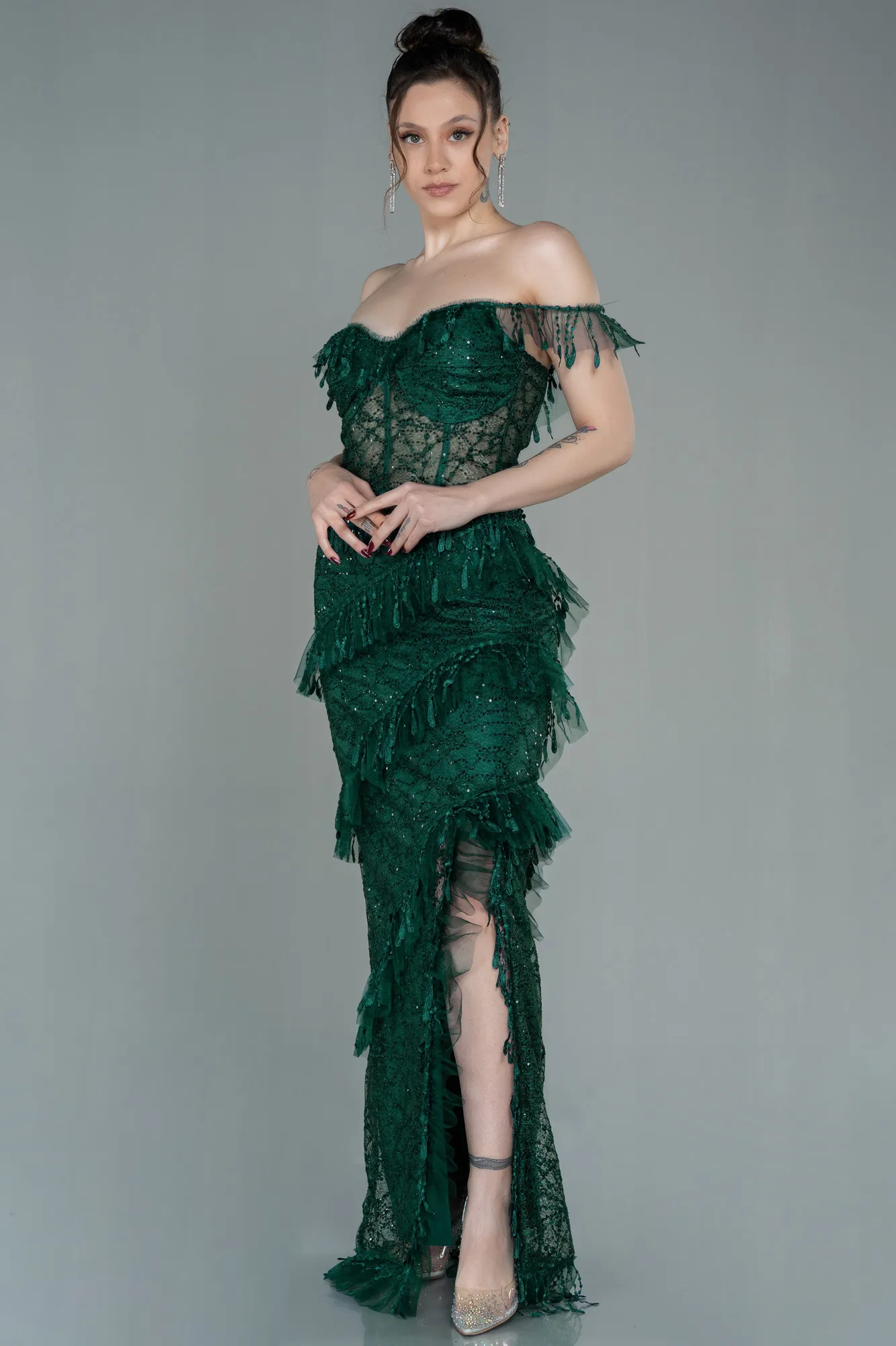 Emerald Green-Long Evening Dress ABU1596