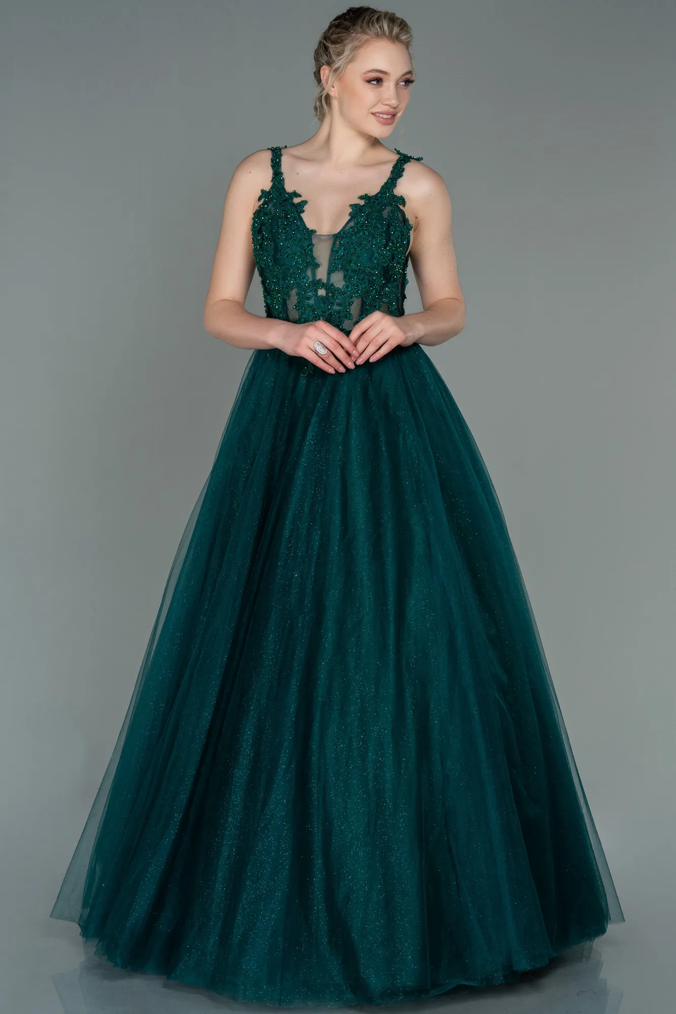 Emerald Green-Long Evening Dress ABU2278