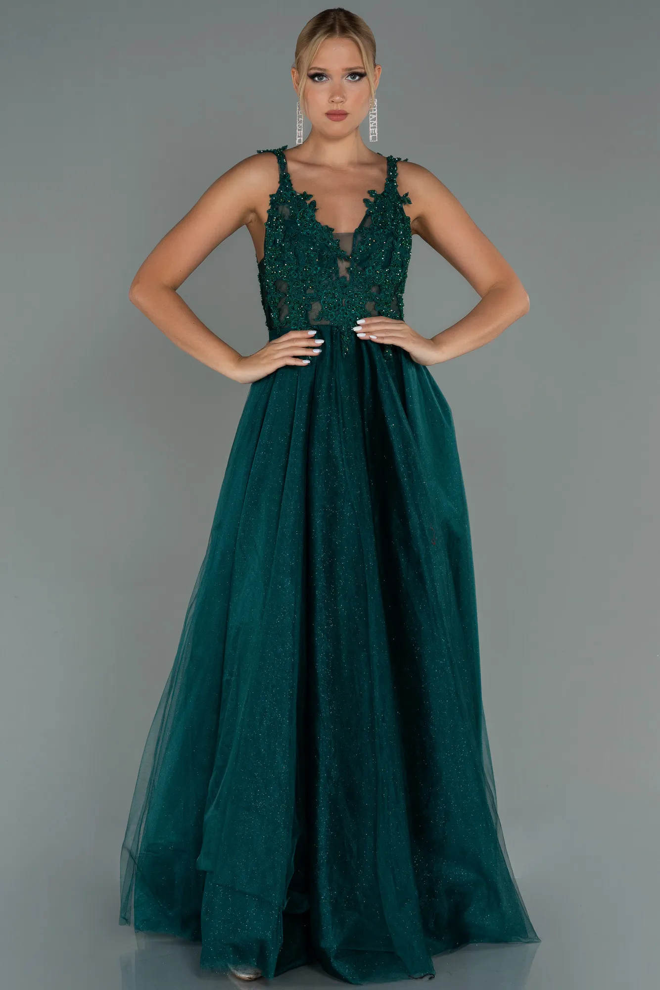 Emerald Green-Long Evening Dress ABU2278