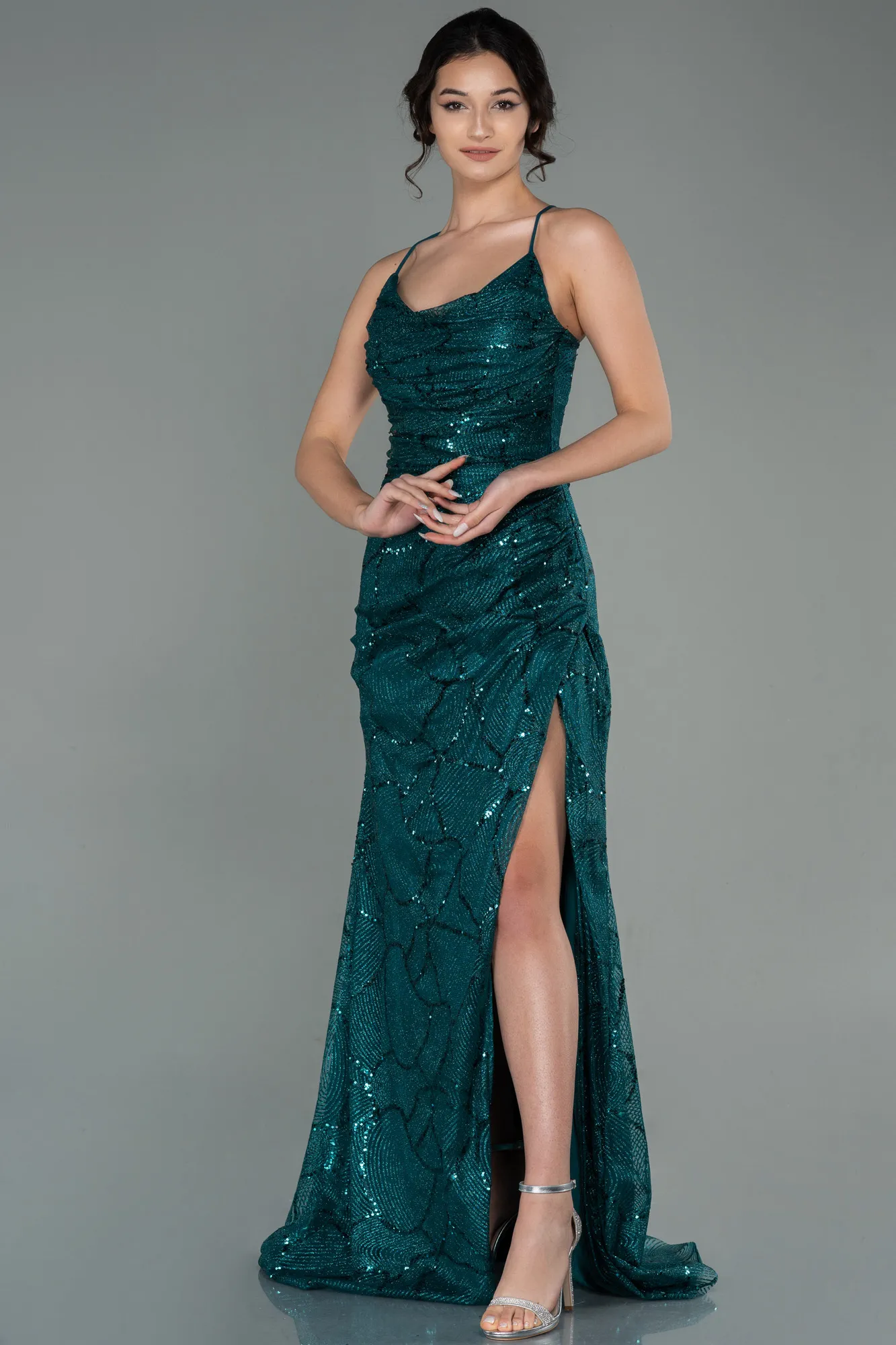 Emerald Green-Long Evening Dress ABU2803