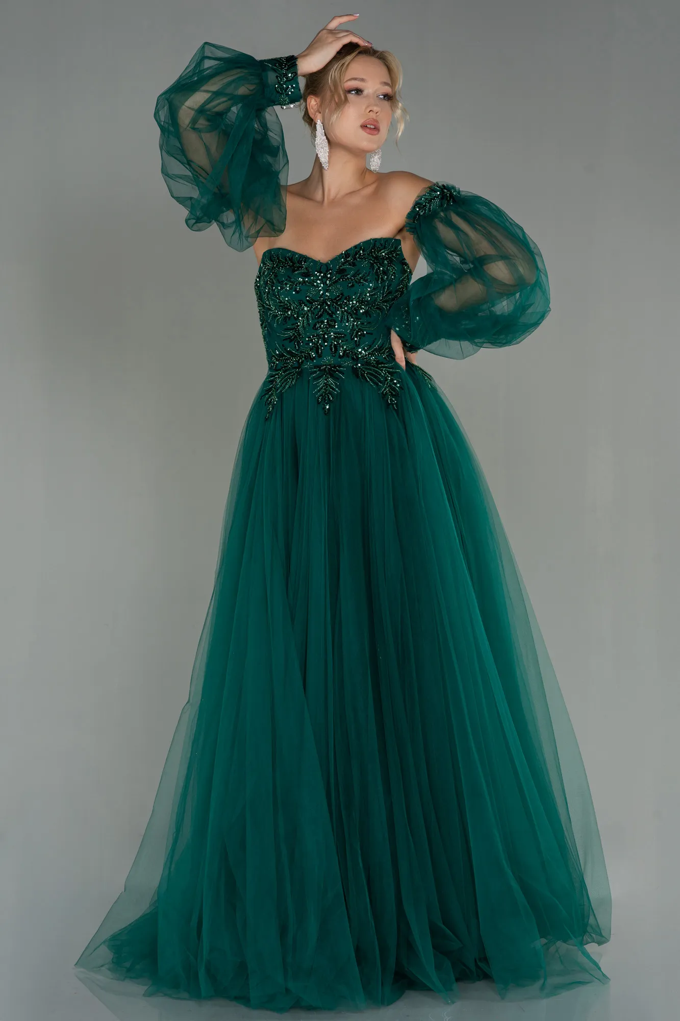 Emerald Green-Long Evening Dress ABU2989