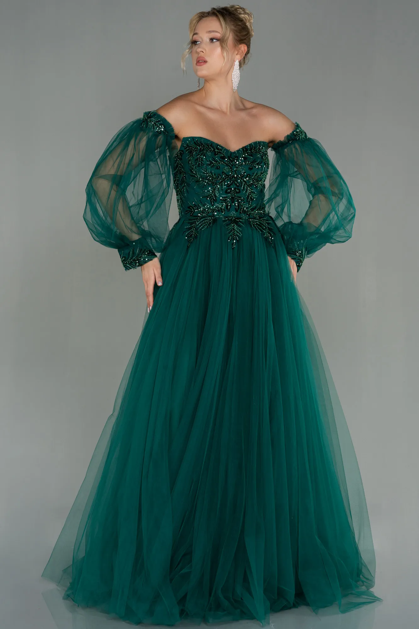 Emerald Green-Long Evening Dress ABU2989