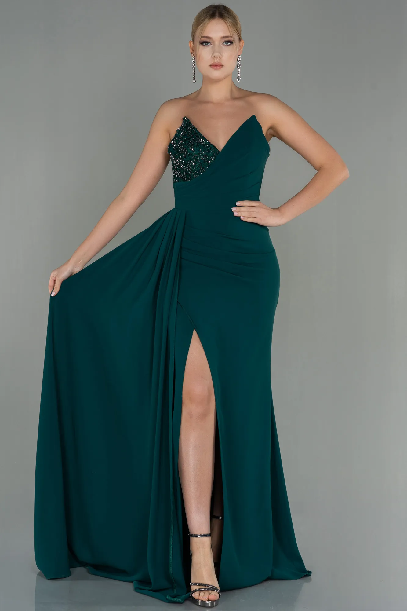 Emerald Green-Long Evening Dress ABU3069