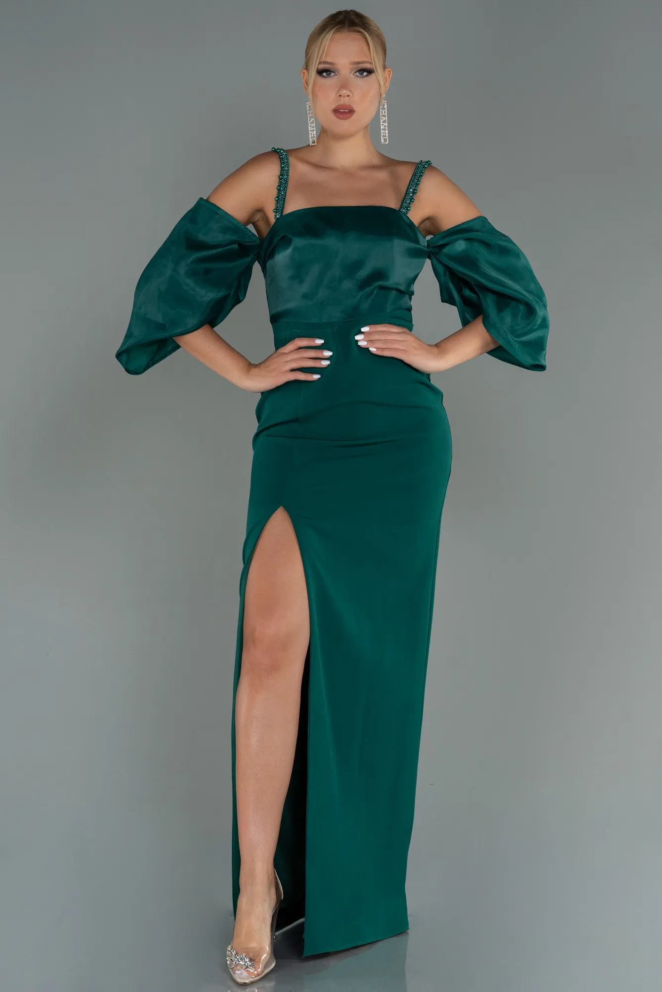 Emerald Green-Long Evening Dress ABU3105