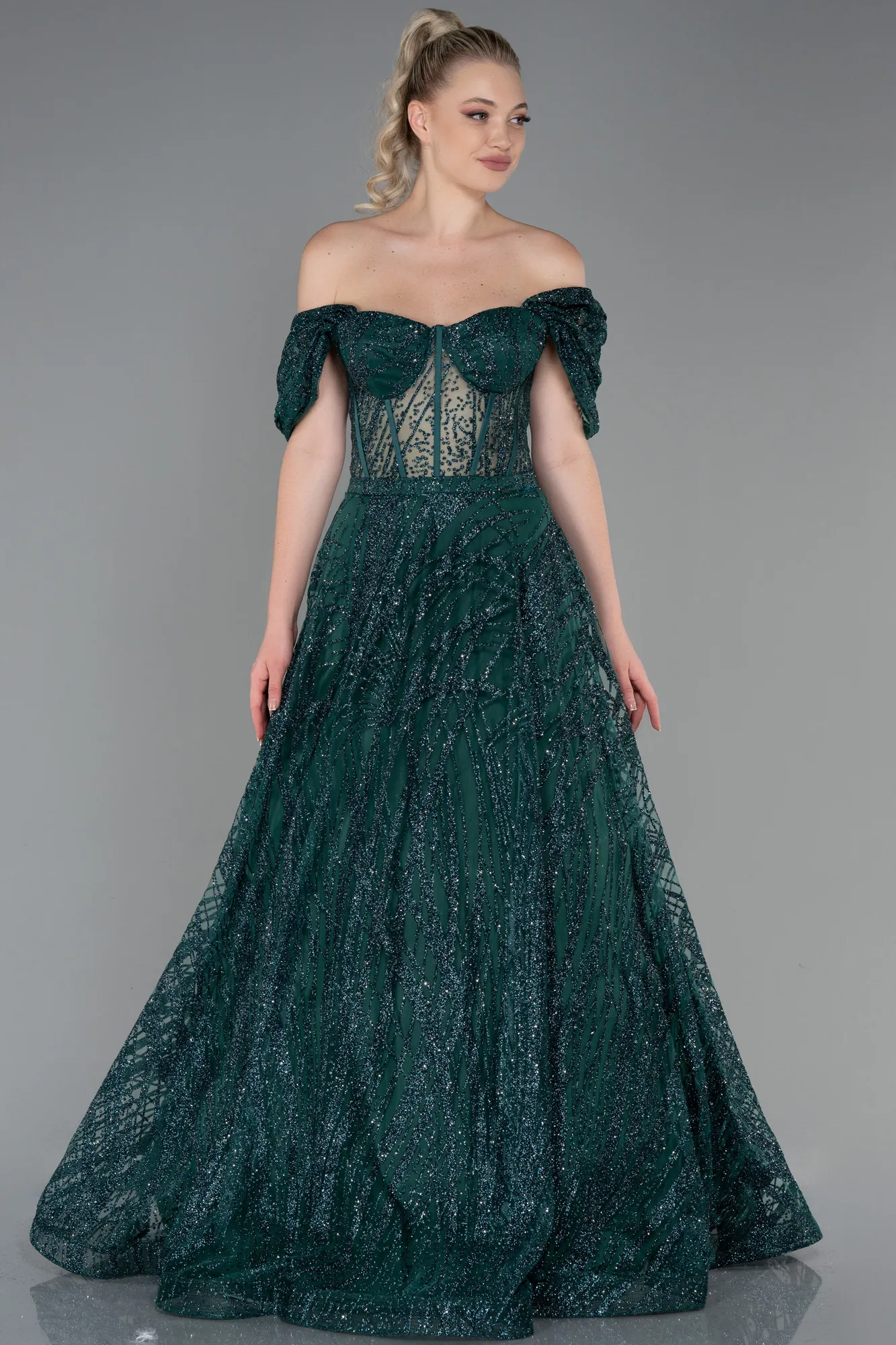 Emerald Green-Long Evening Dress ABU3261