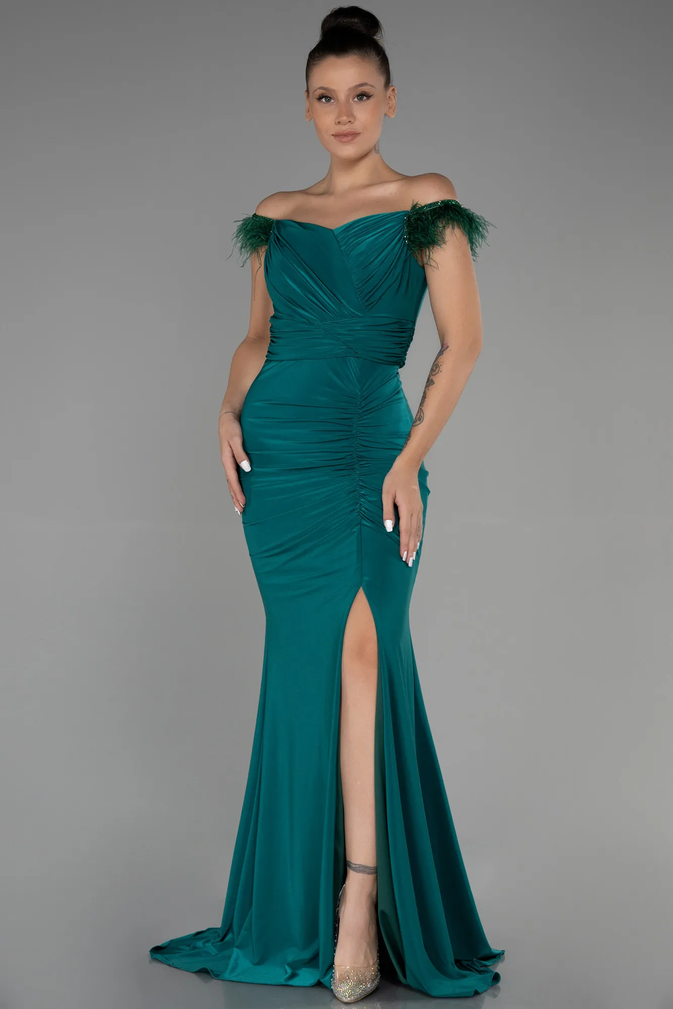 Emerald Green-Long Evening Dress ABU3308