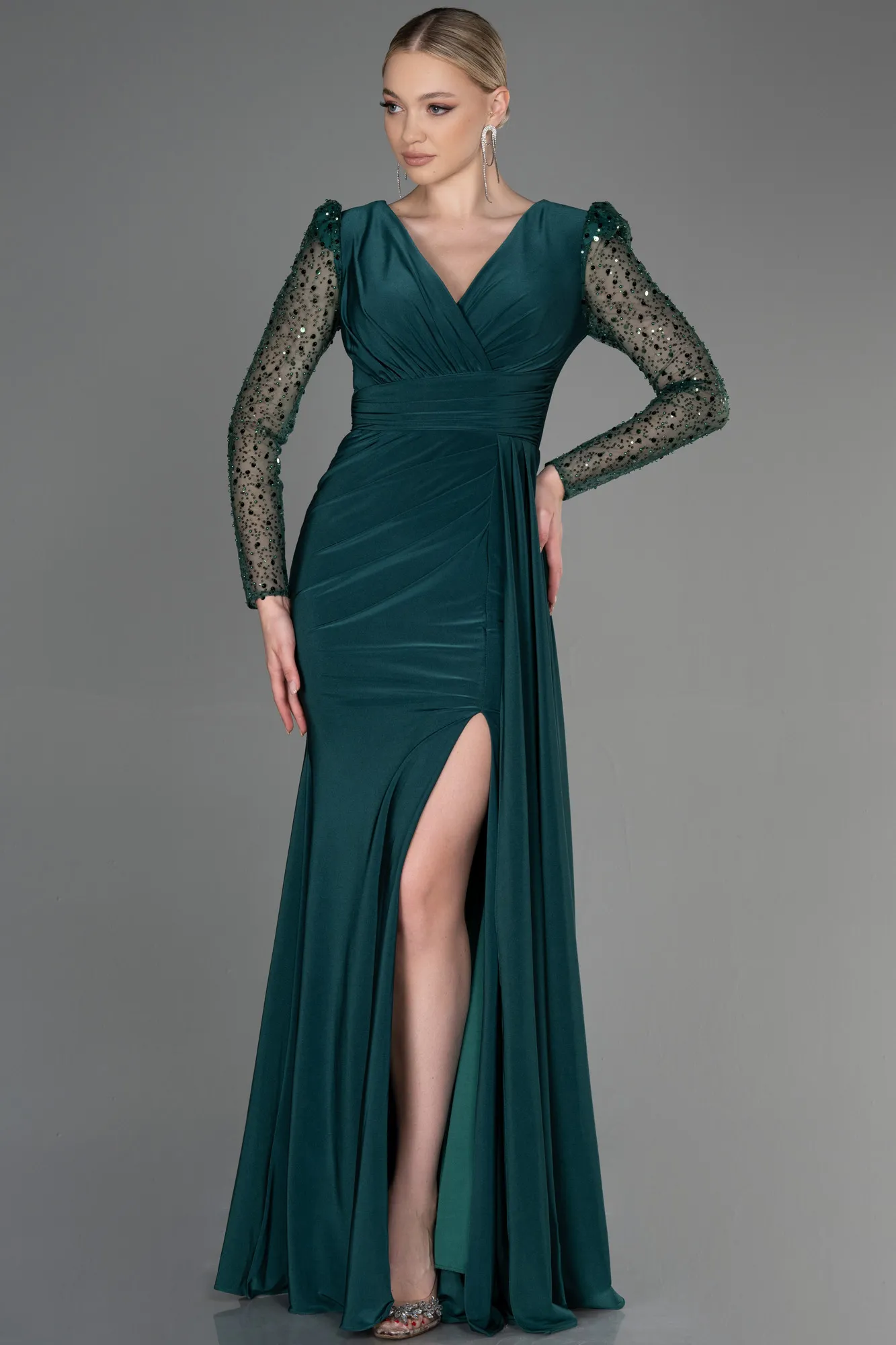 Emerald Green-Long Evening Dress ABU3321