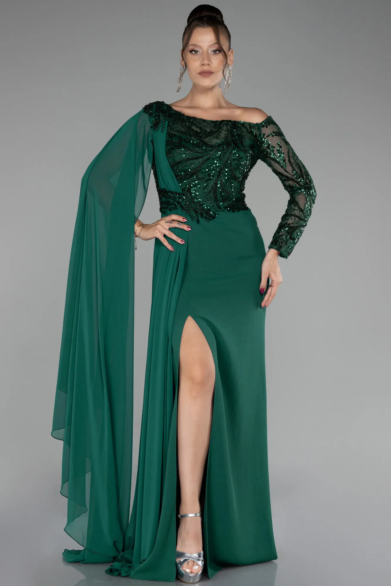 Emerald Green-Long Evening Dress ABU3511