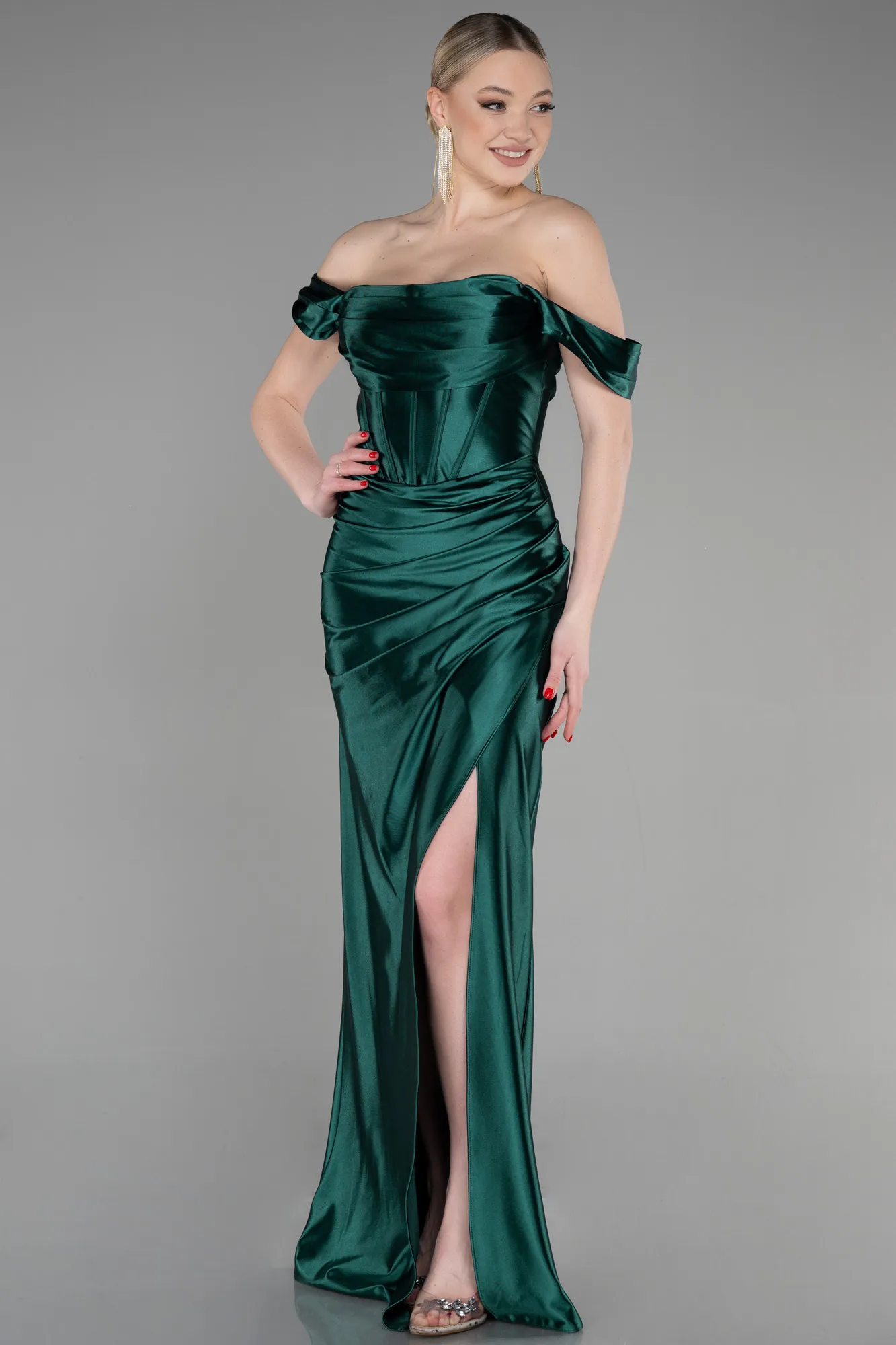 Emerald Green-Long Evening Dress ABU3611