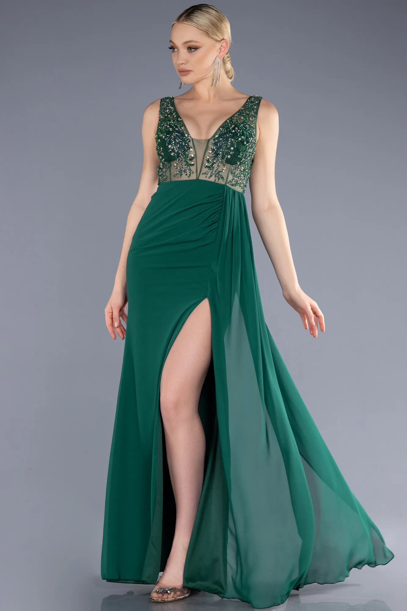 Emerald Green-Long Evening Dress ABU3668