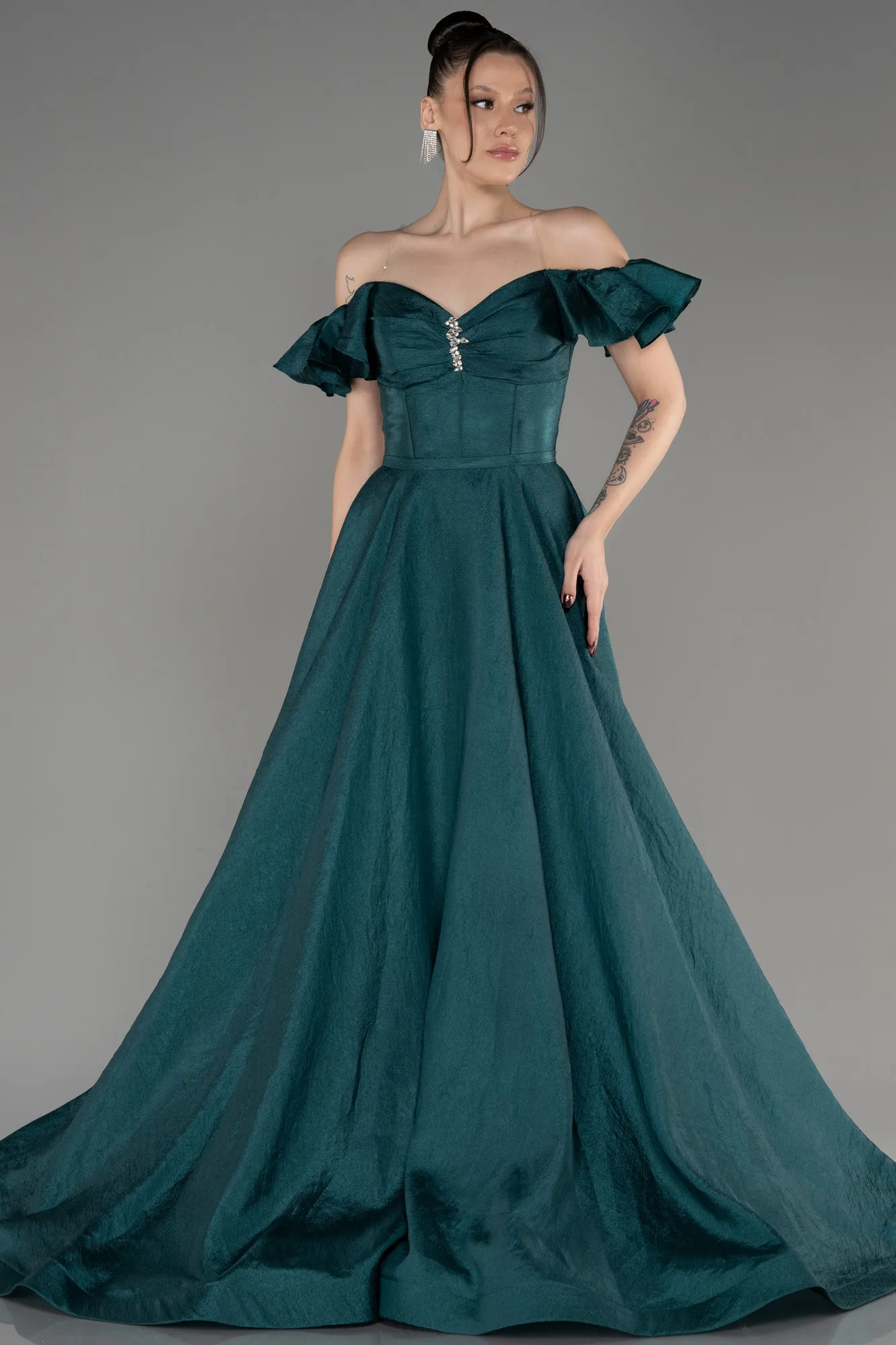 Emerald Green-Long Evening Dress ABU3884