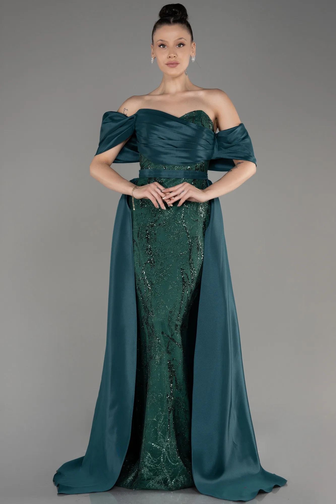 Emerald Green-Long Evening Dress ABU3887