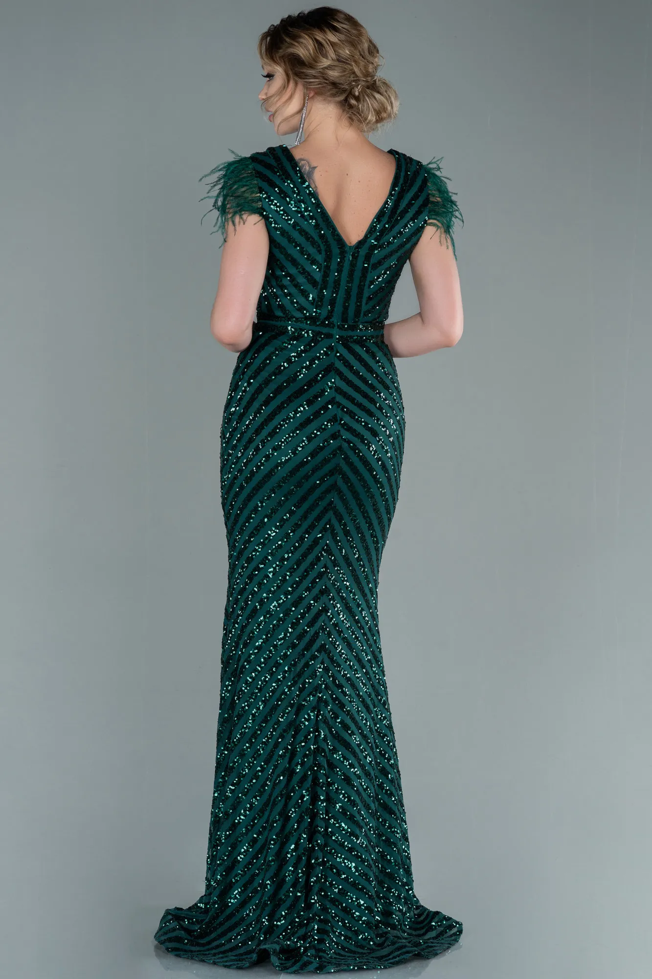 Emerald Green-Long Evening Dress ABU881