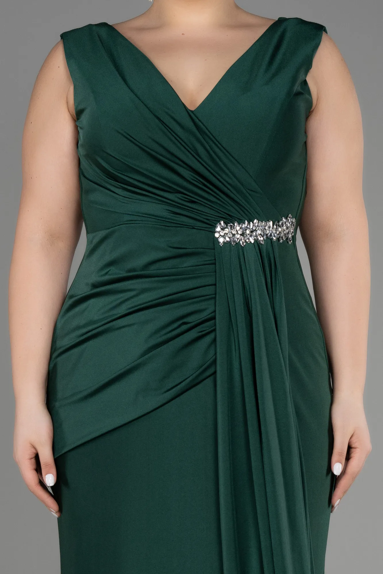 Emerald Green-Long Formal Plus Size Dress ABU3737