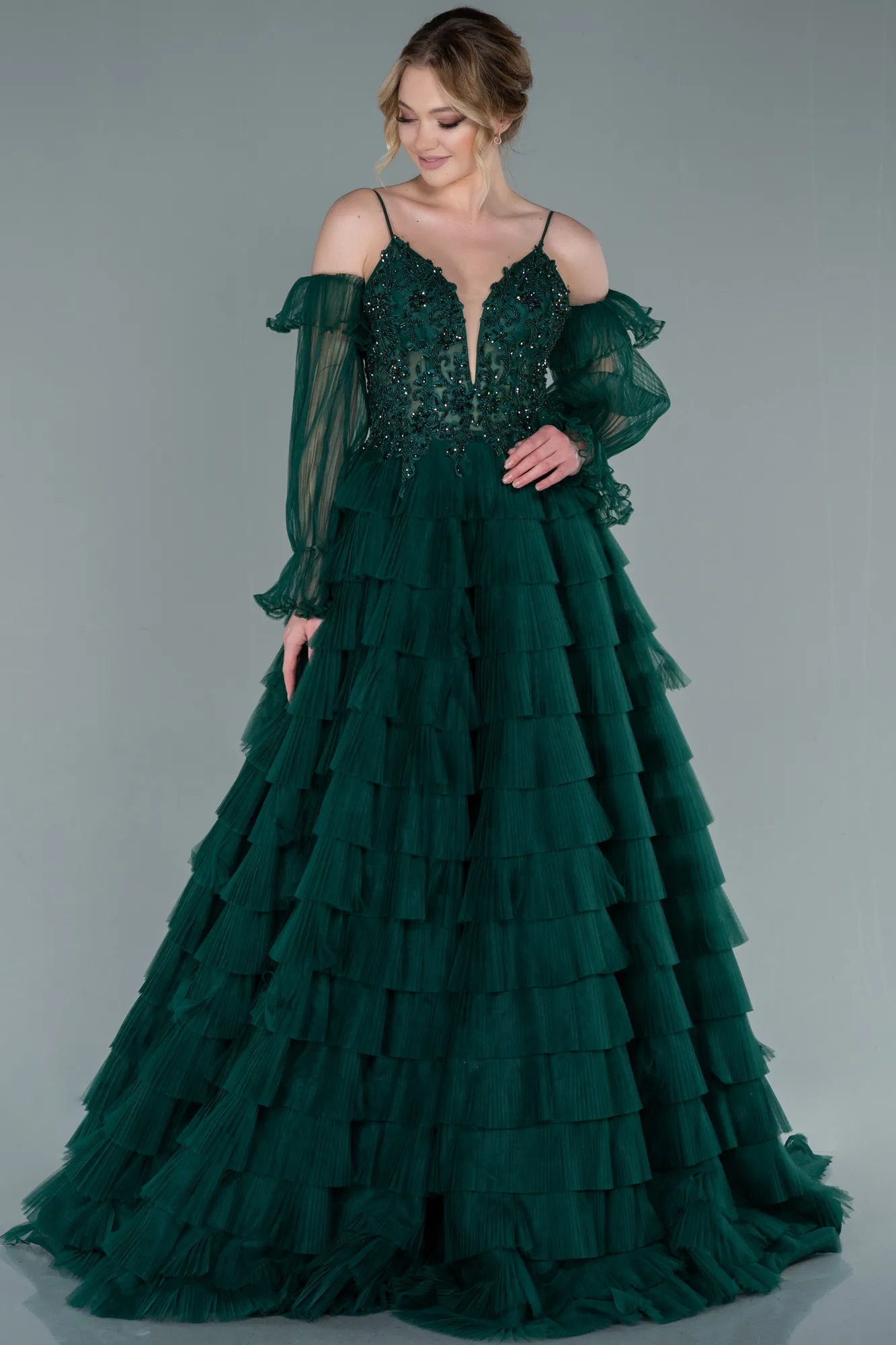 Emerald Green-Long Haute Couture ABU2328
