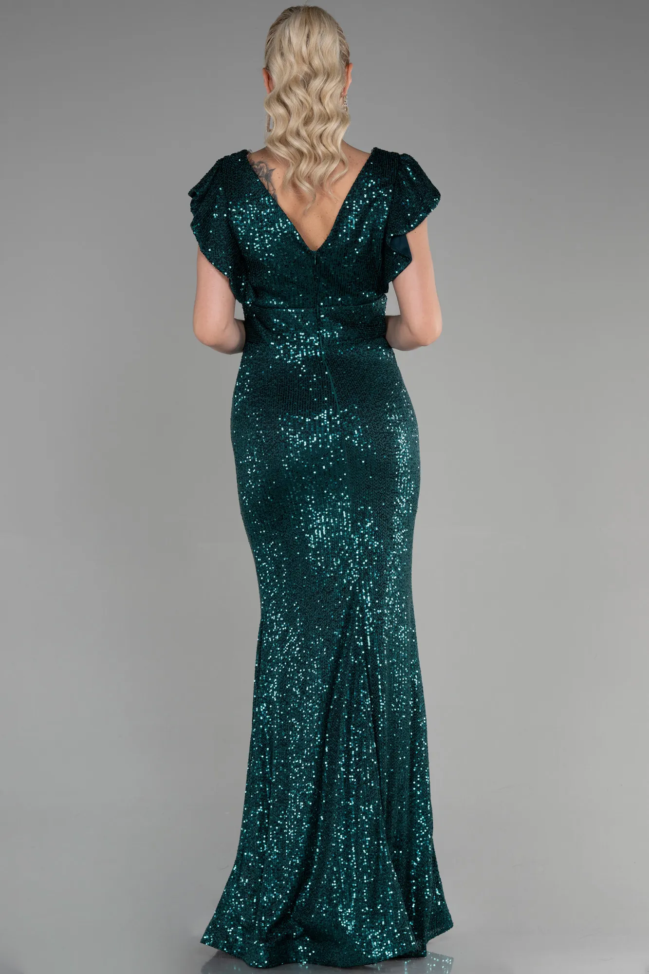 Emerald Green-Long Mermaid Evening Dress ABU1481