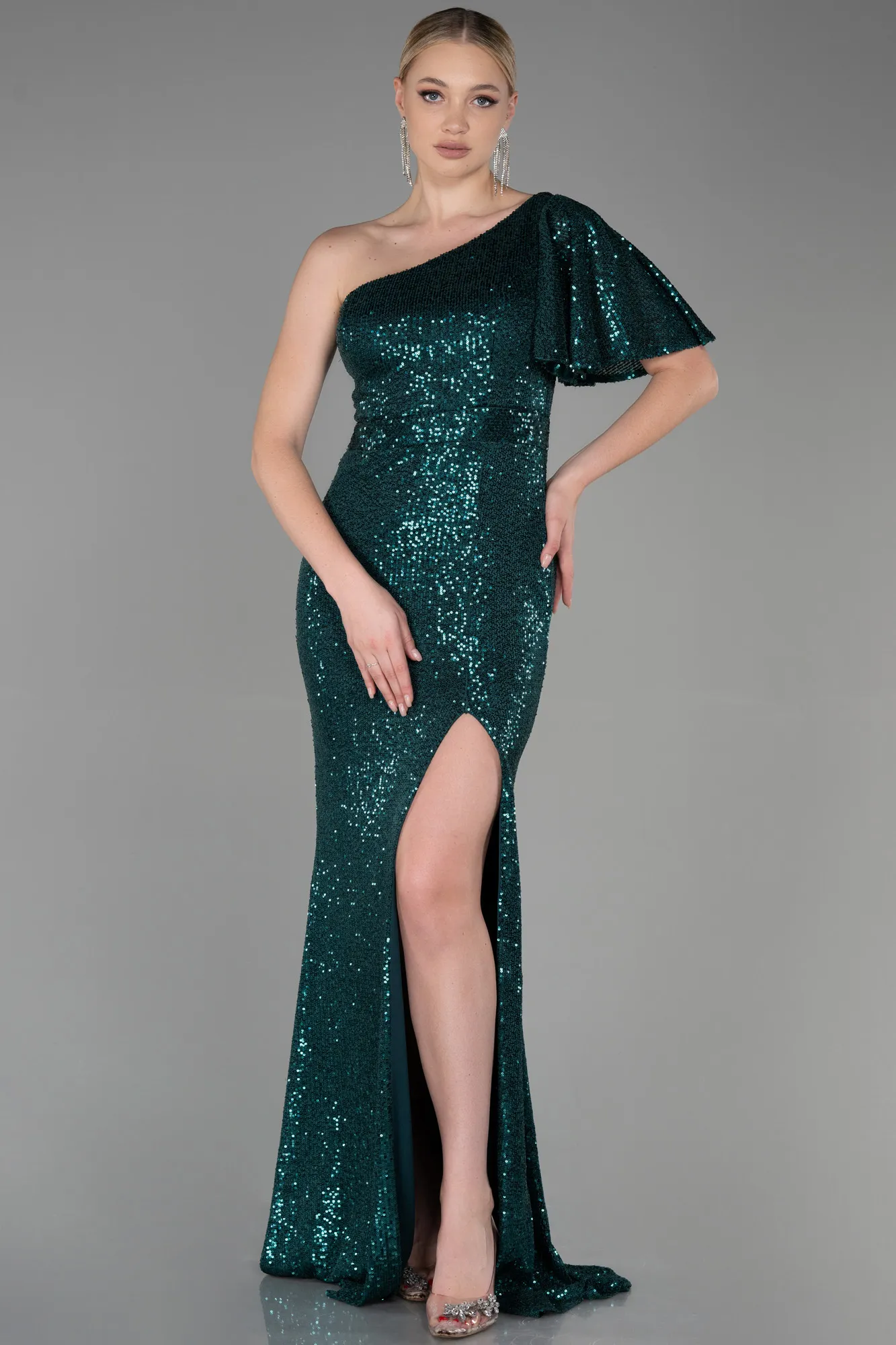 Emerald Green-Long Mermaid Evening Dress ABU1891