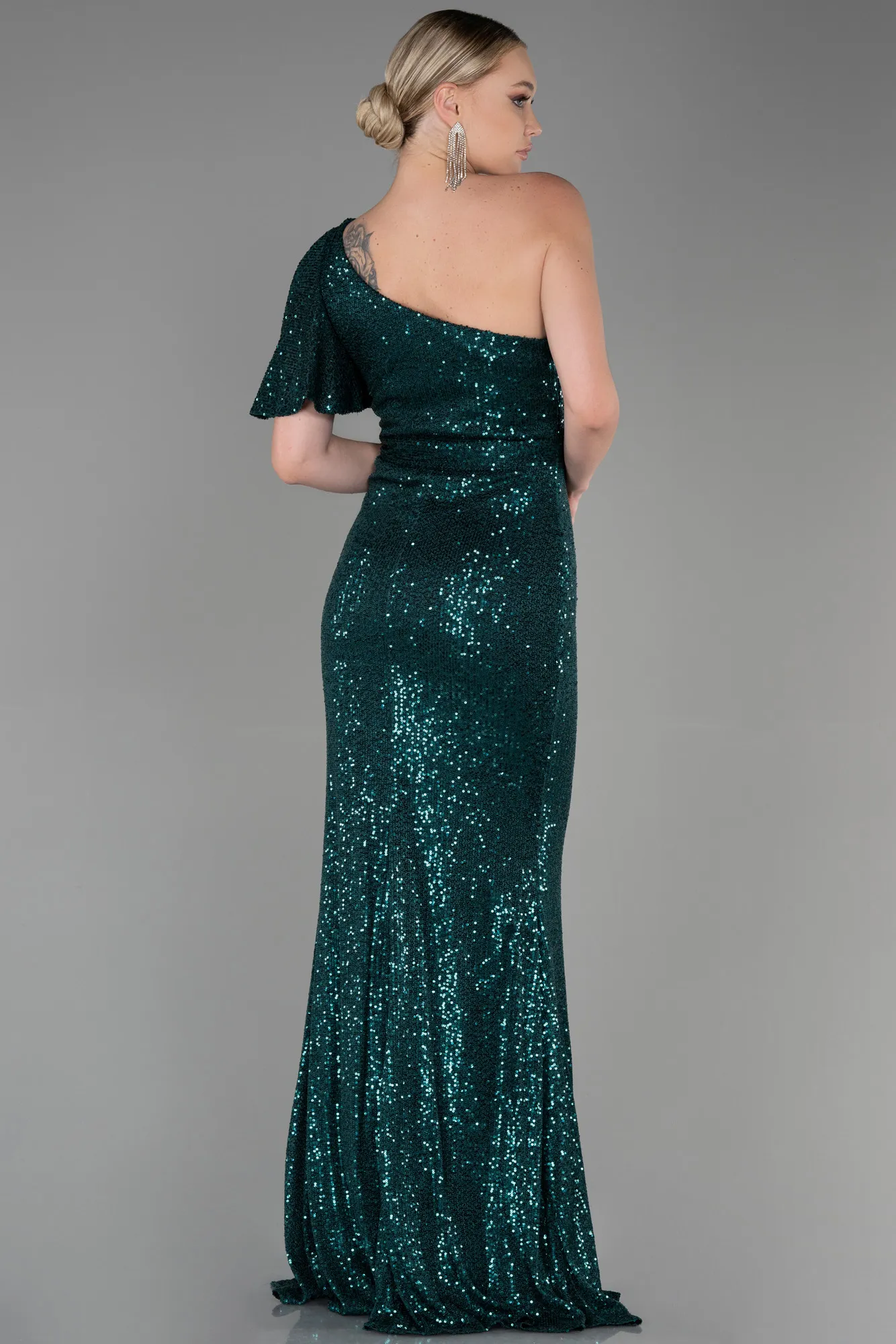 Emerald Green-Long Mermaid Evening Dress ABU1891