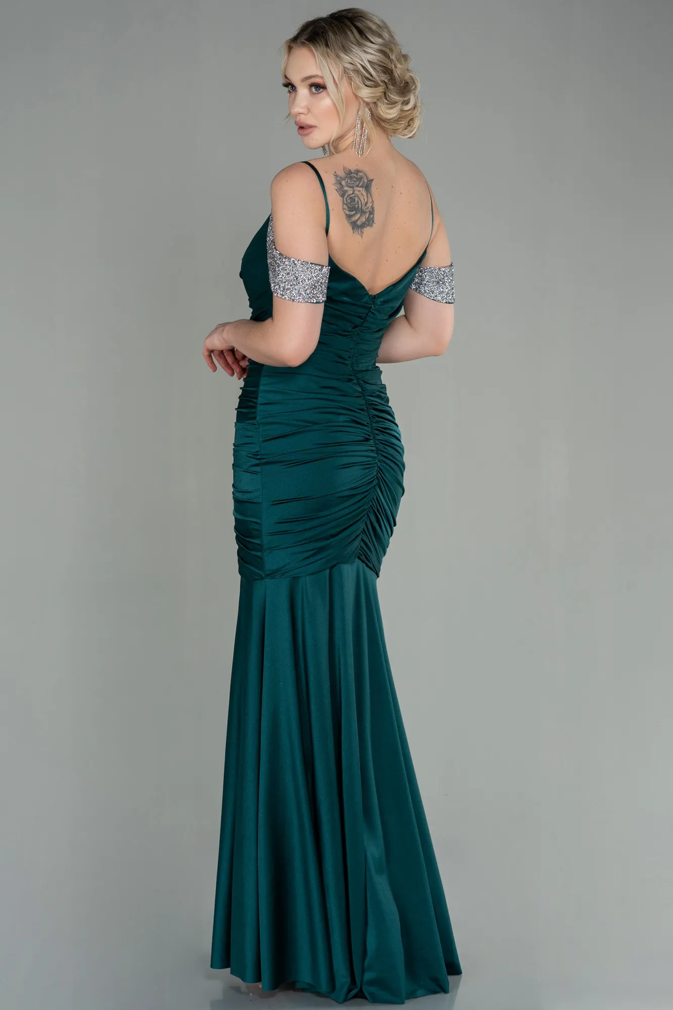 Emerald Green-Long Mermaid Evening Dress ABU2899