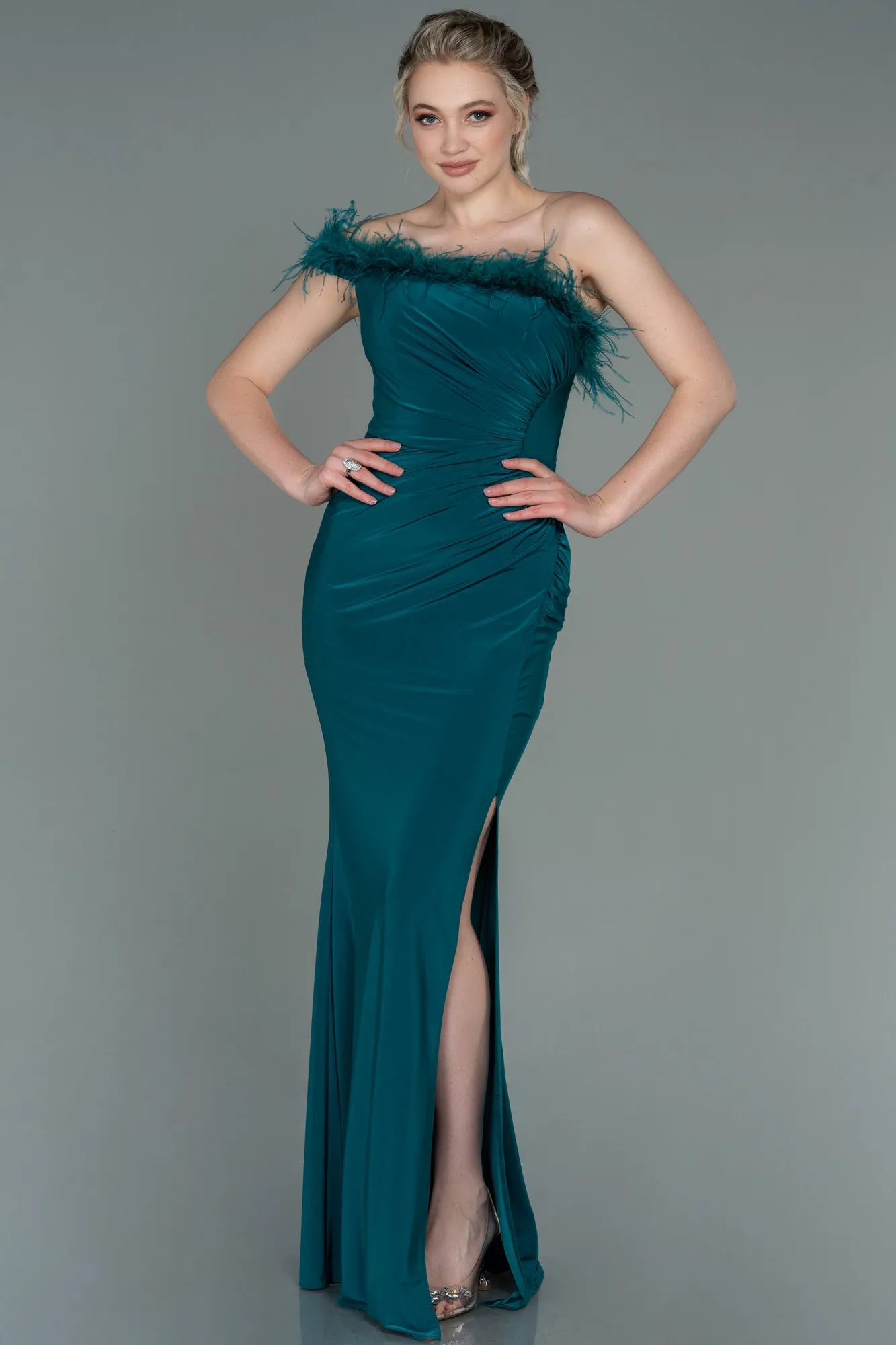 Emerald Green-Long Mermaid Evening Dress ABU3048