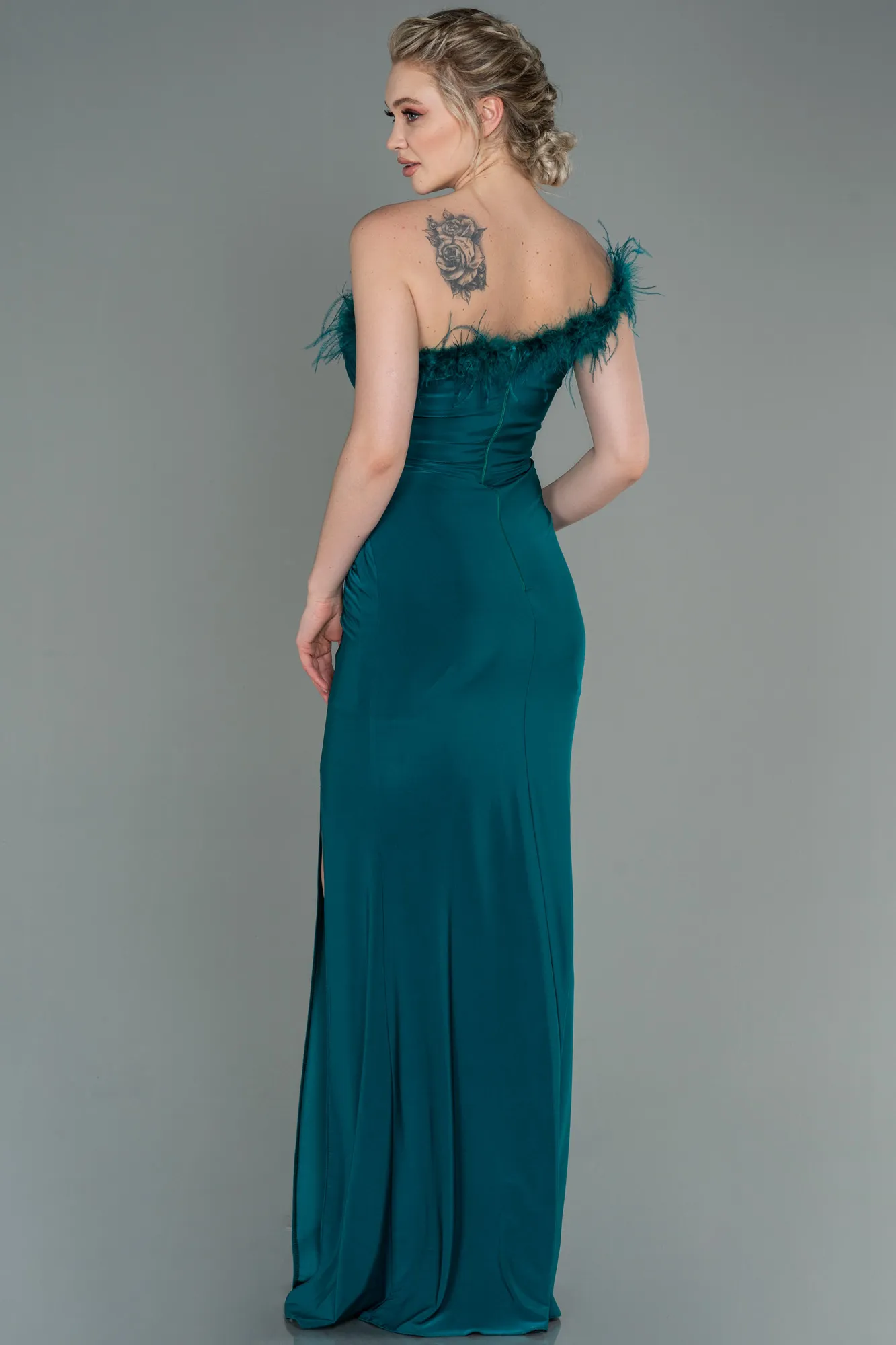 Emerald Green-Long Mermaid Evening Dress ABU3048