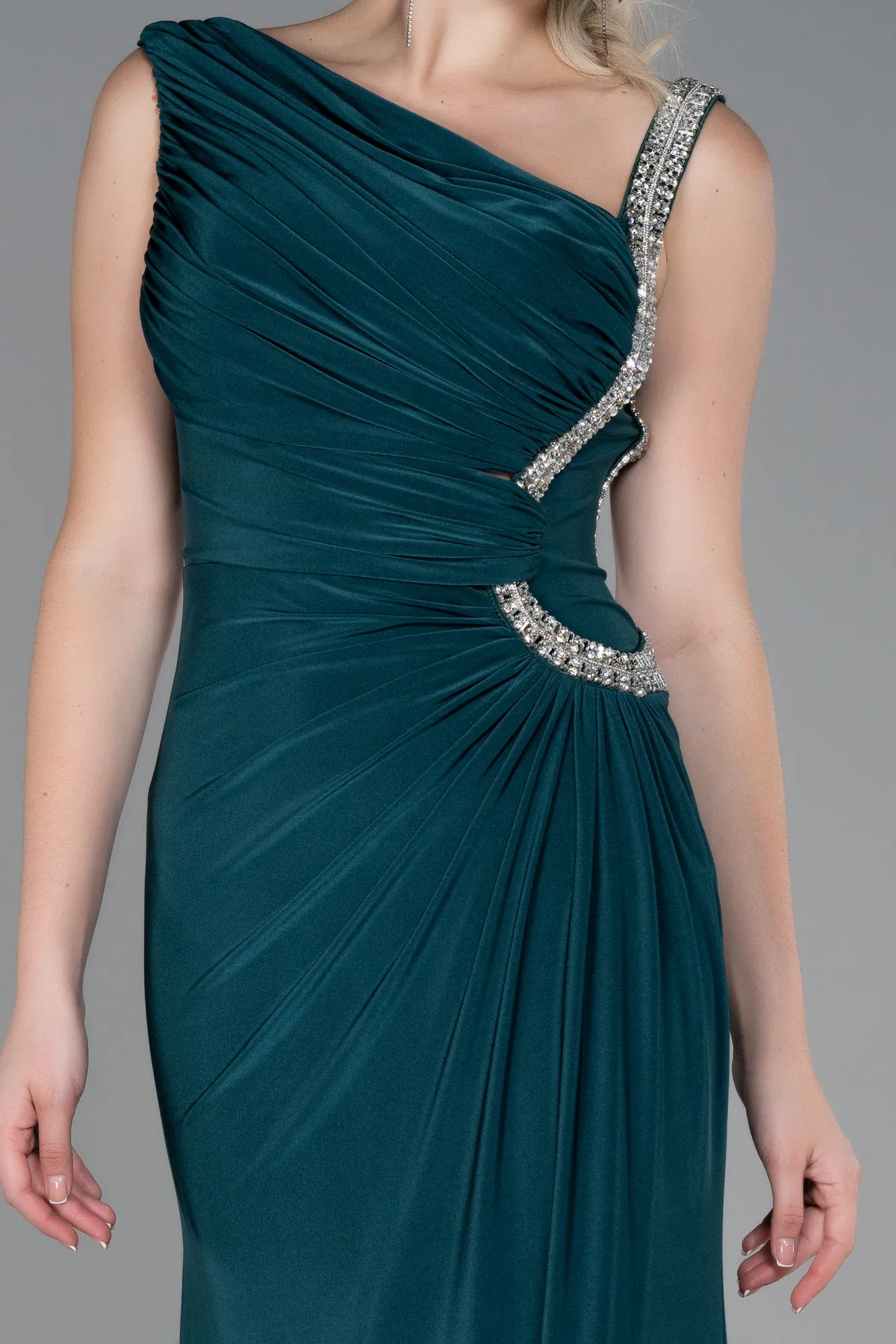 Emerald Green-Long Mermaid Evening Dress ABU3206