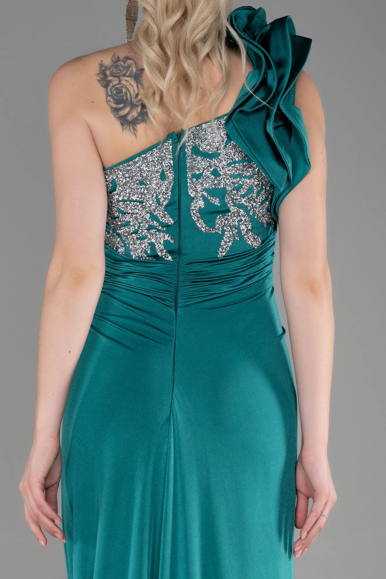 Emerald Green-Long Mermaid Evening Dress ABU3349