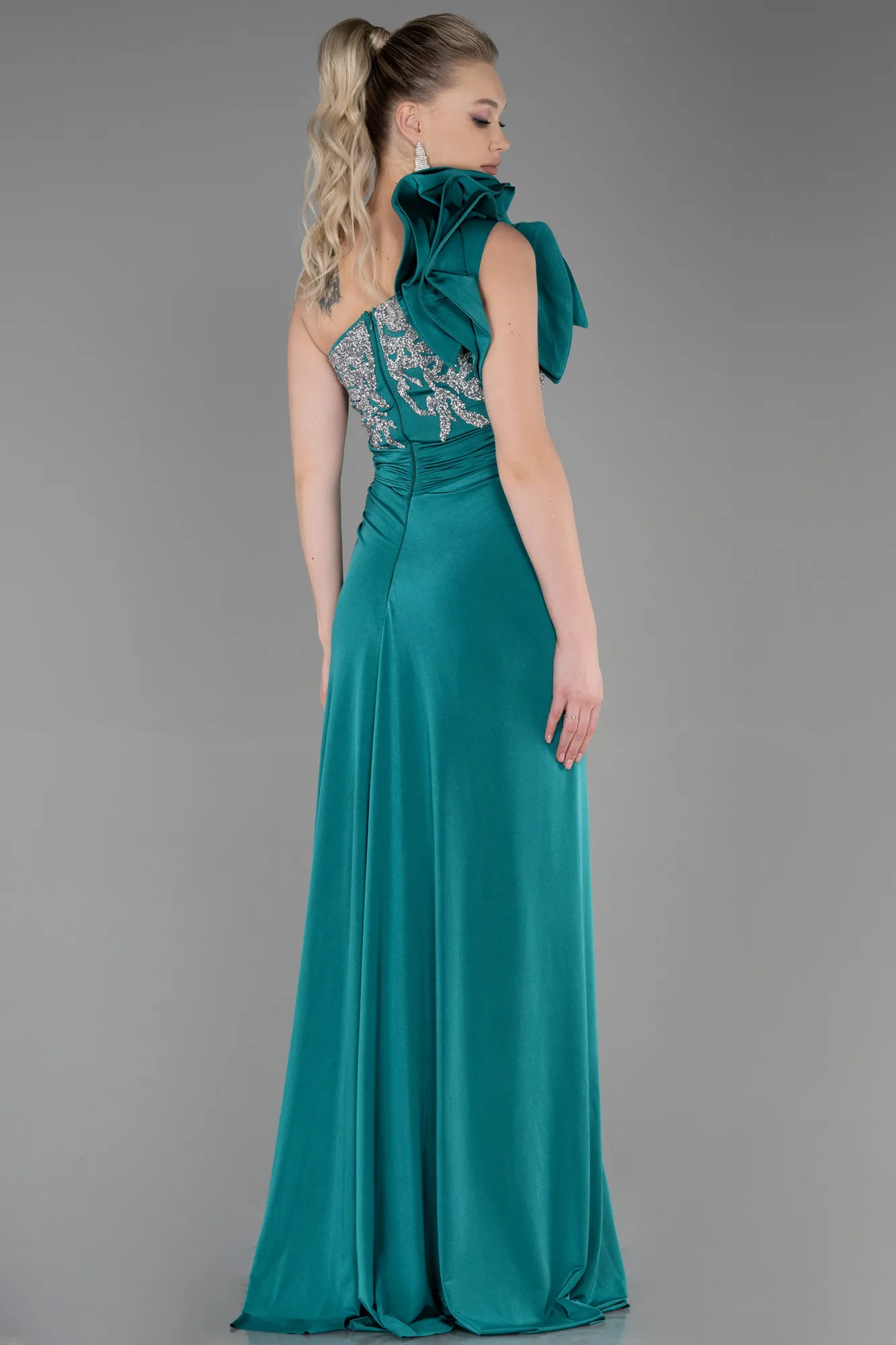 Emerald Green-Long Mermaid Evening Dress ABU3349