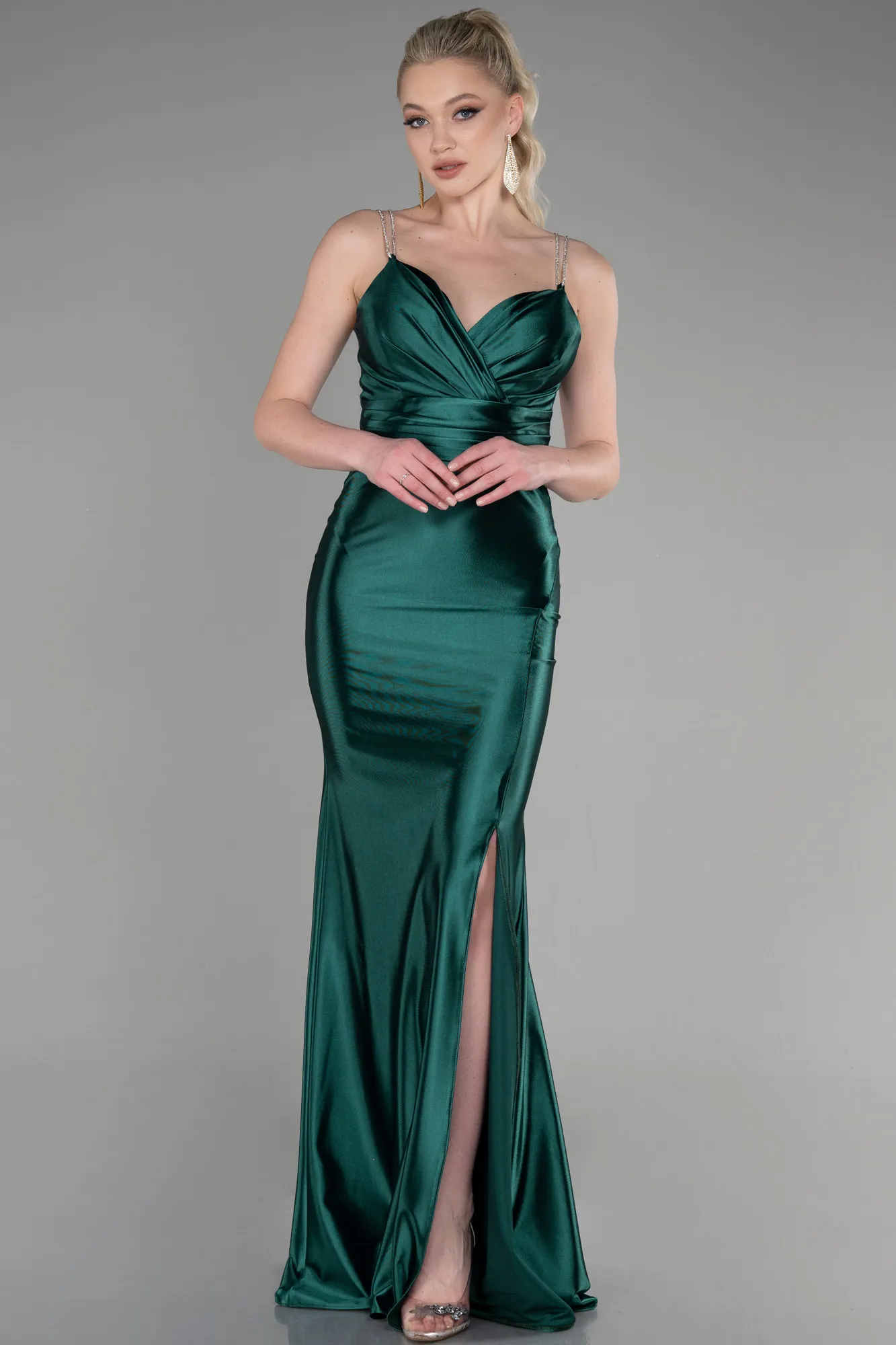 Emerald Green-Long Mermaid Evening Gown ABU3575