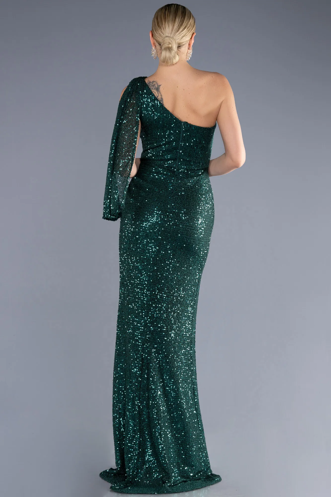 Emerald Green-Long Mermaid Evening Gown ABU3667