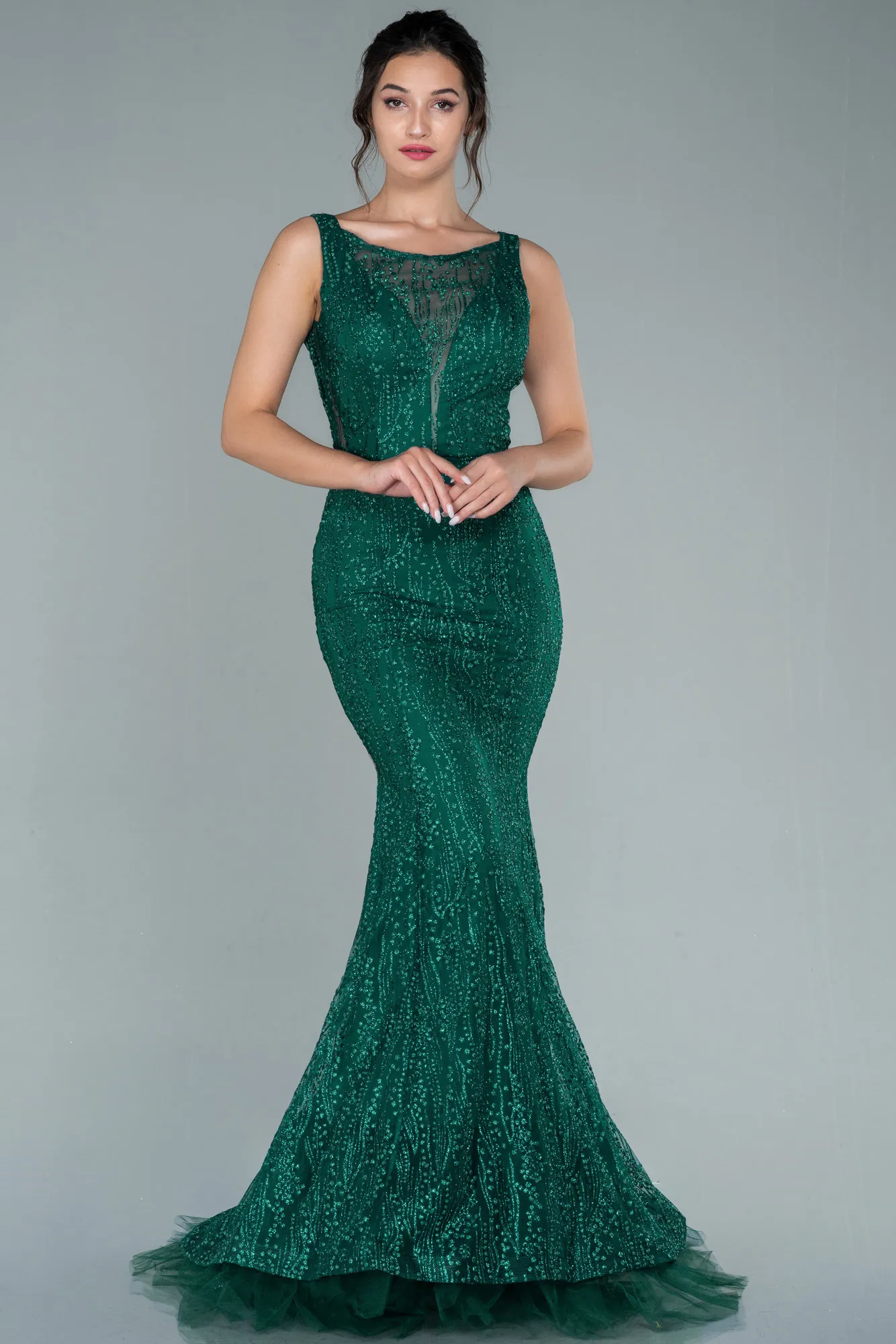 Emerald Green-Long Mermaid Prom Dress ABU1979
