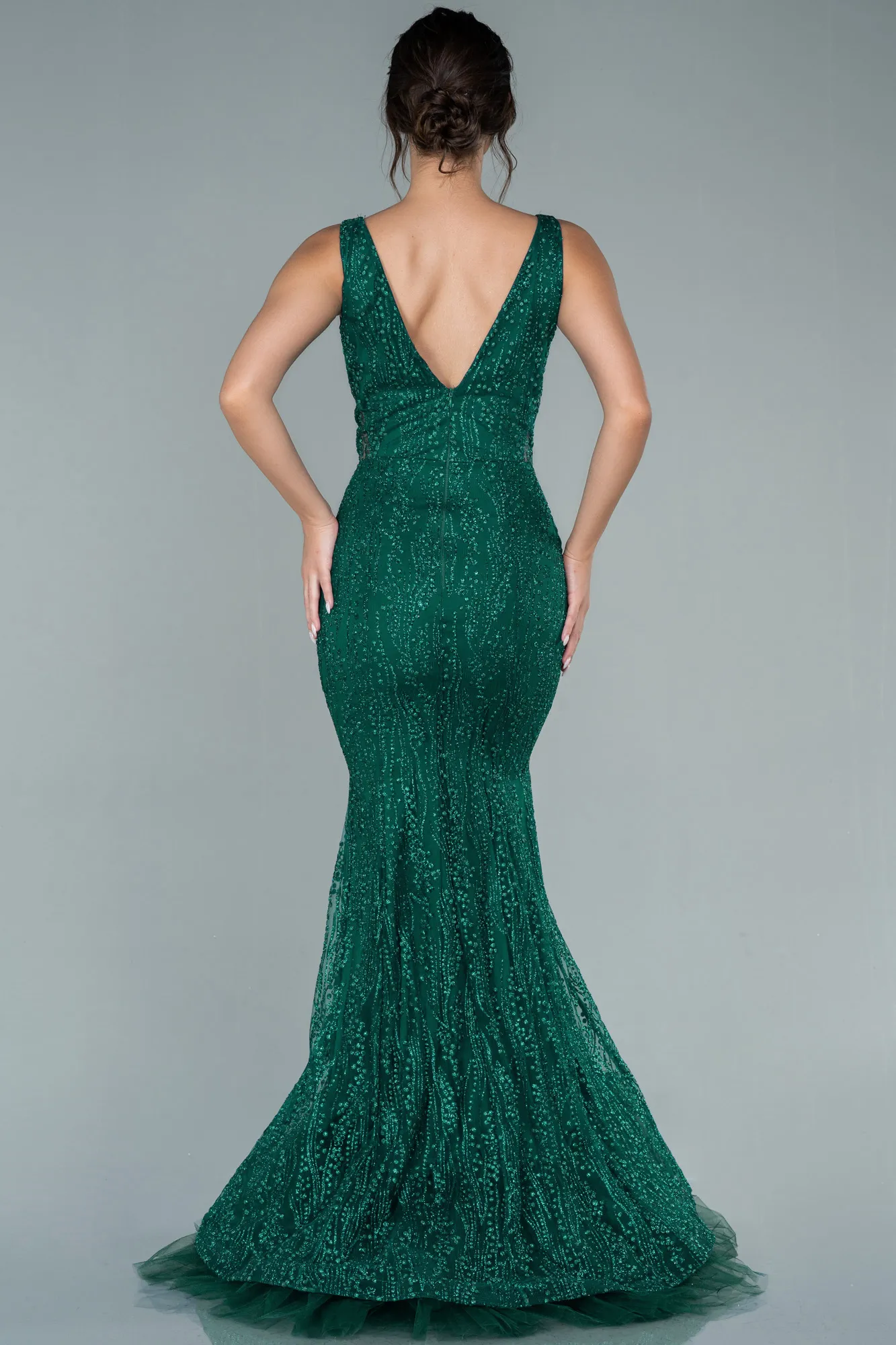 Emerald Green-Long Mermaid Prom Dress ABU1979