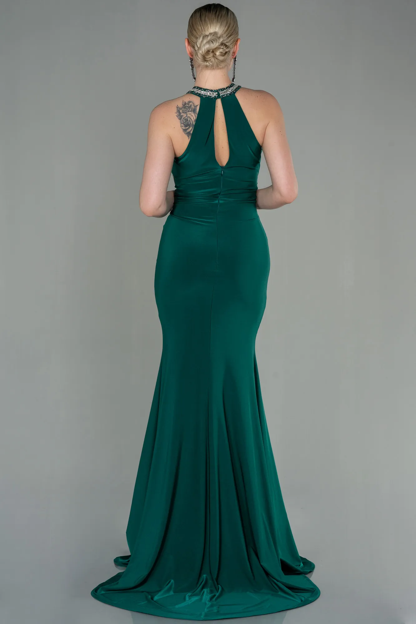 Emerald Green-Long Mermaid Prom Dress ABU2940