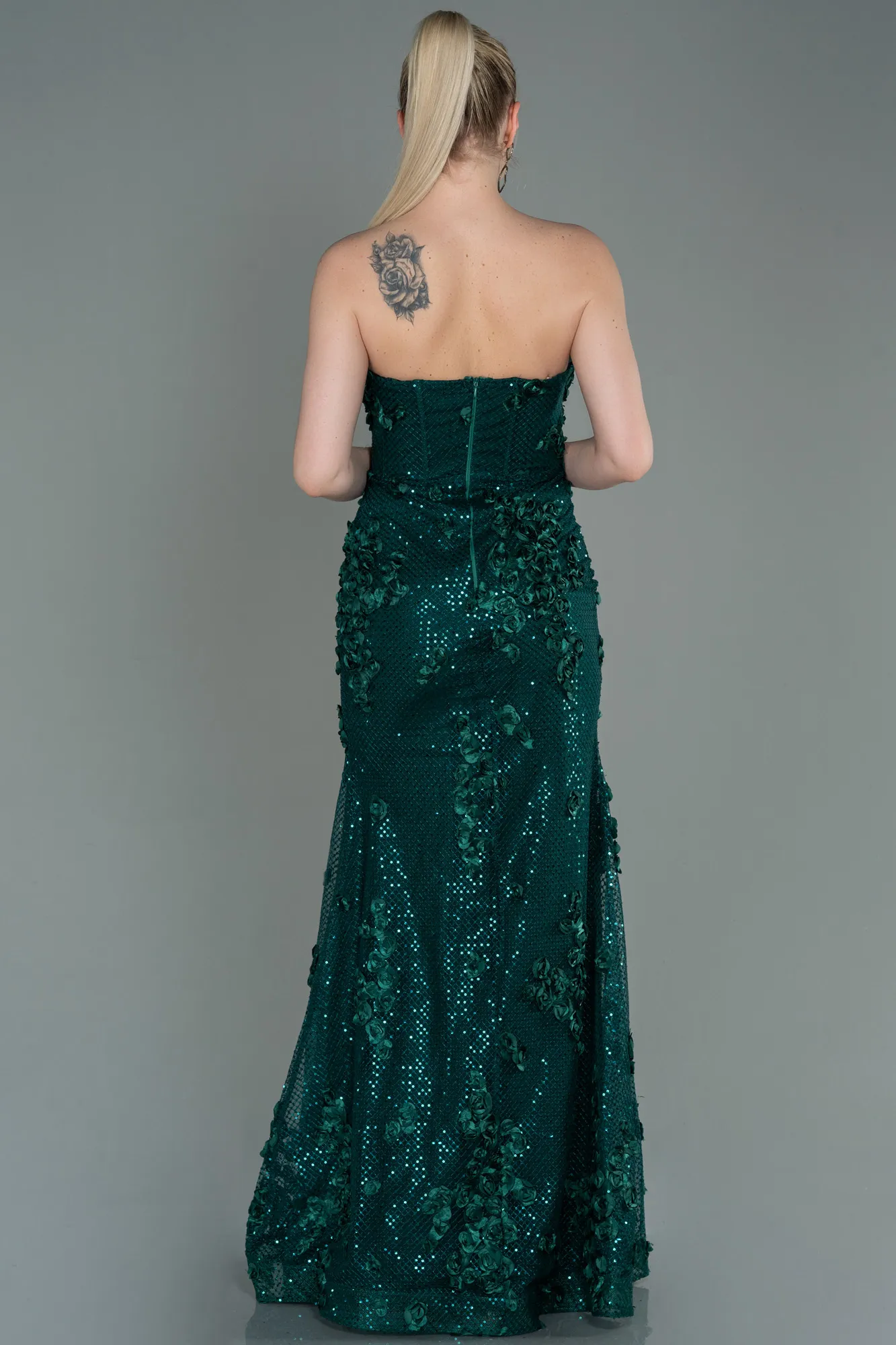 Emerald Green-Long Mermaid Prom Dress ABU3120