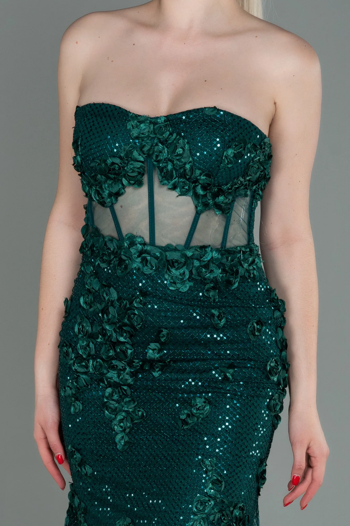 Emerald Green-Long Mermaid Prom Dress ABU3120