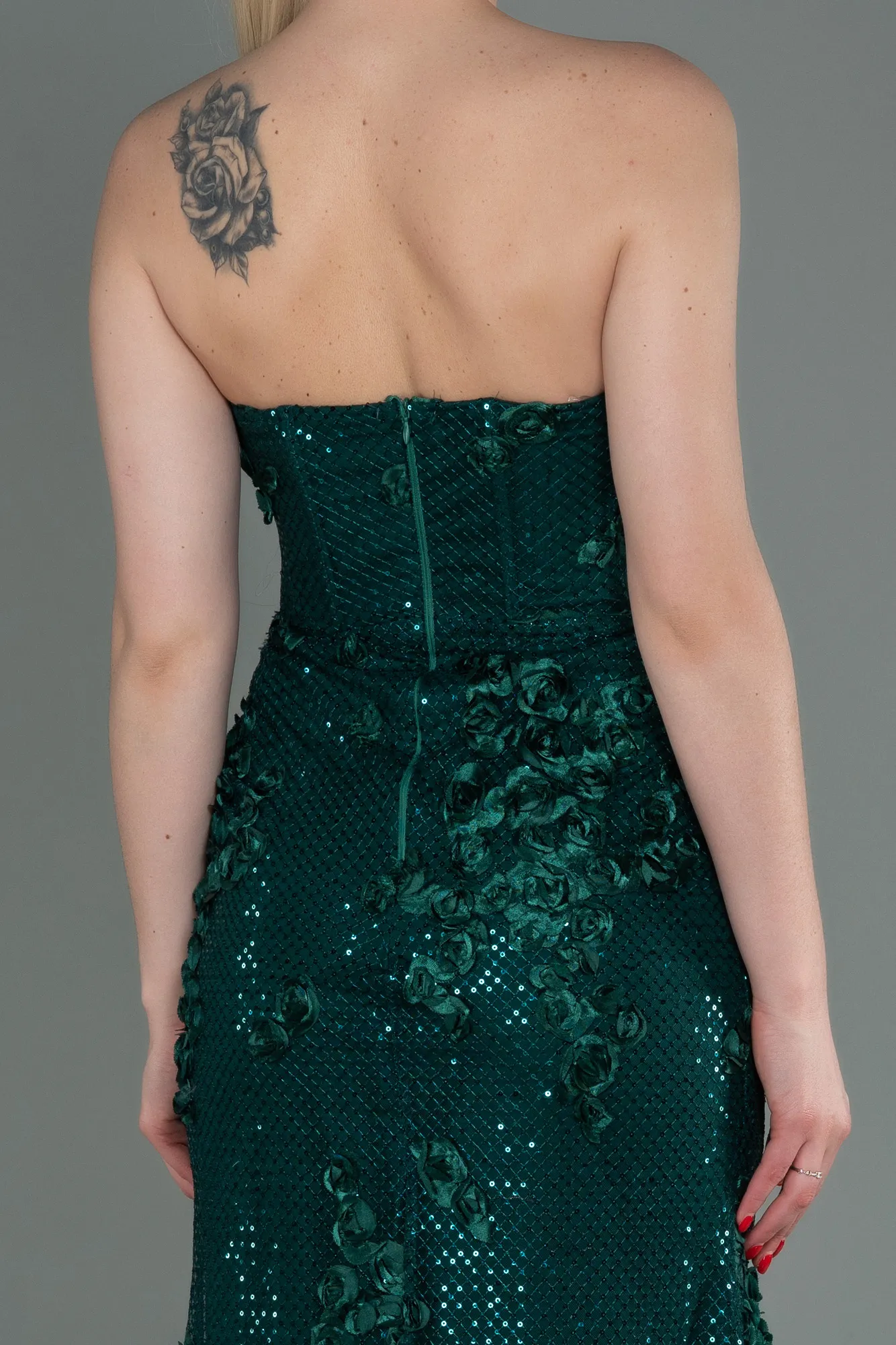 Emerald Green-Long Mermaid Prom Dress ABU3120