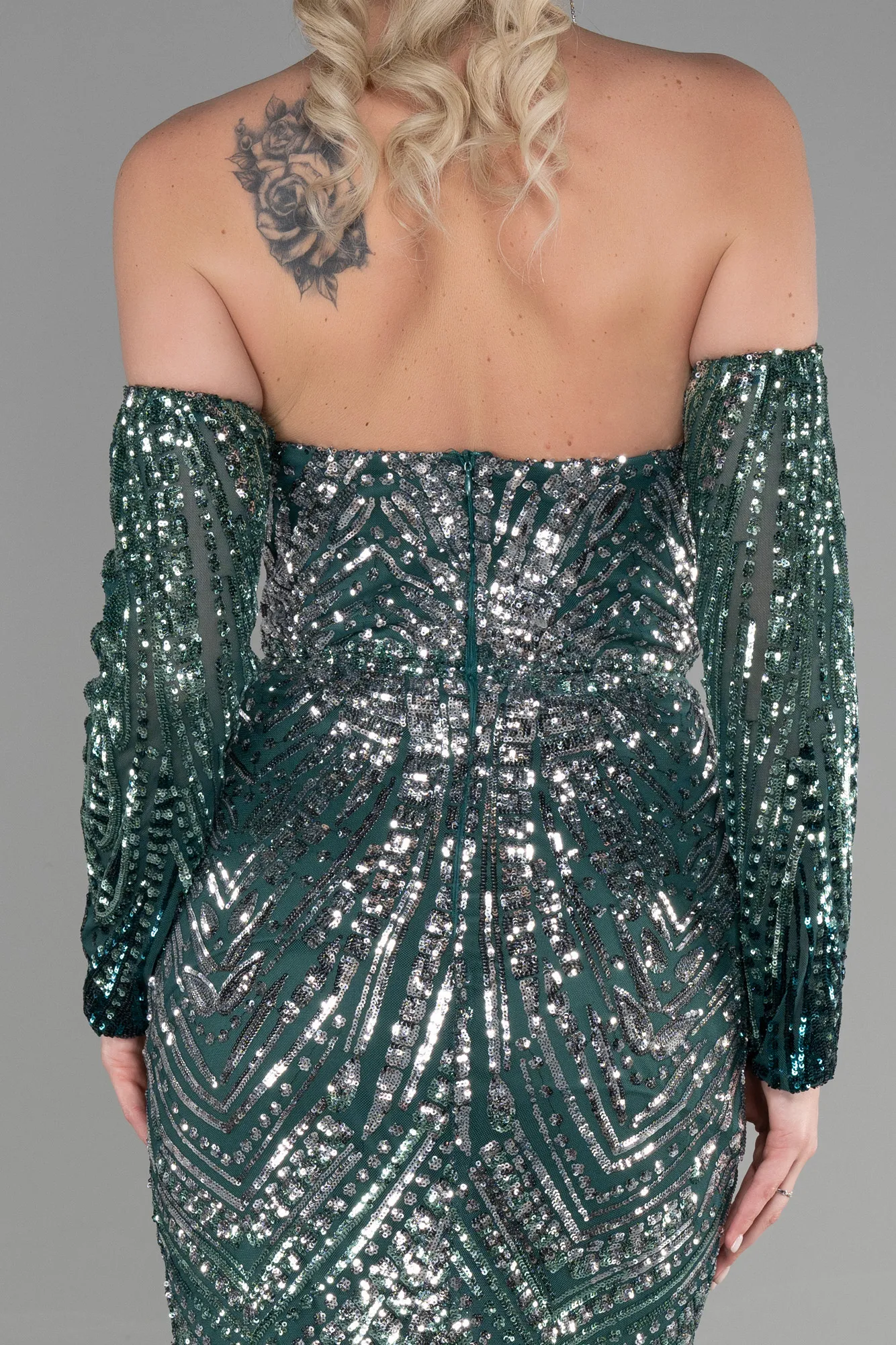 Emerald Green-Long Mermaid Prom Dress ABU3396