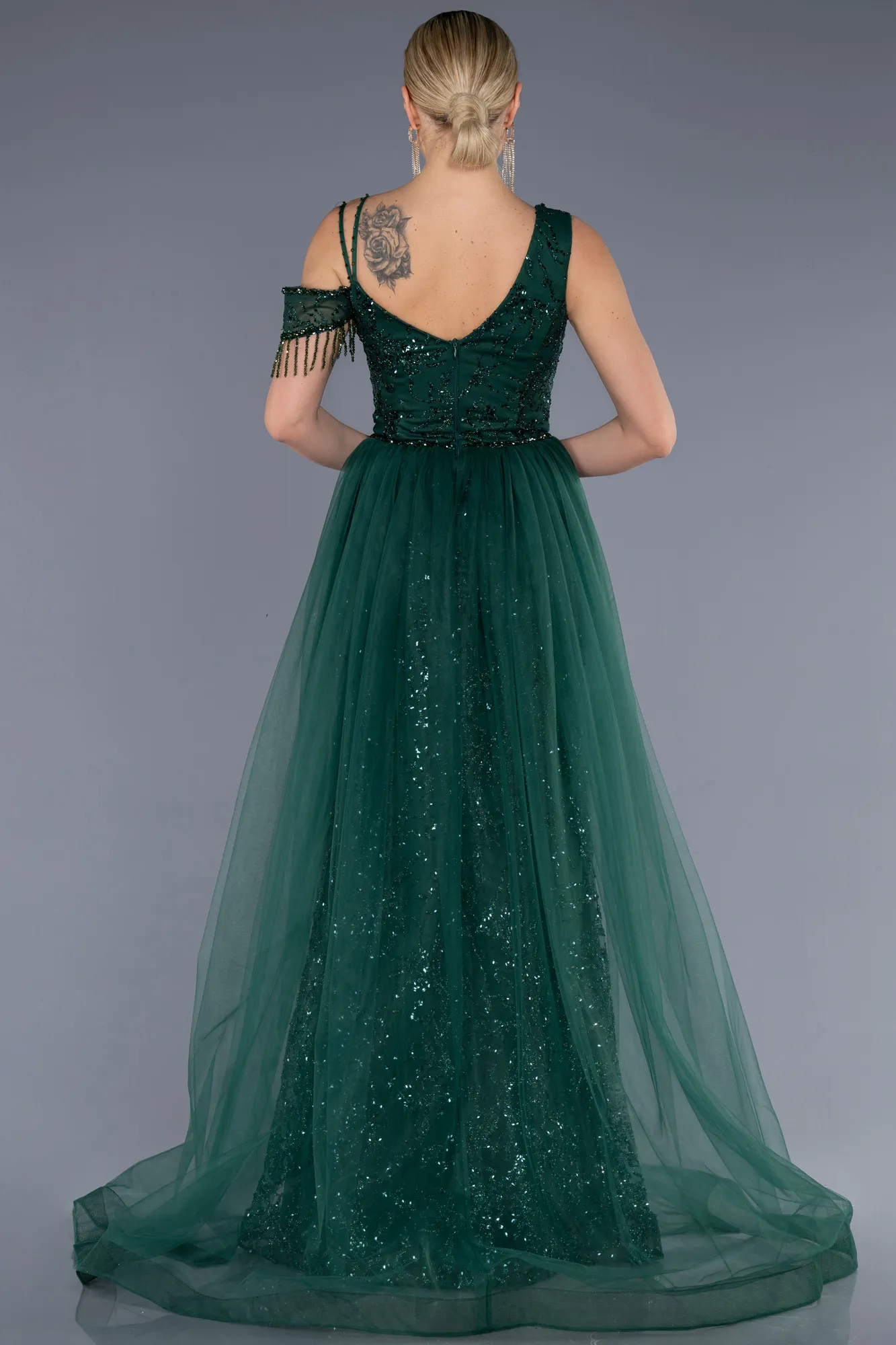 Emerald Green-Long Mermaid Prom Dress ABU3638