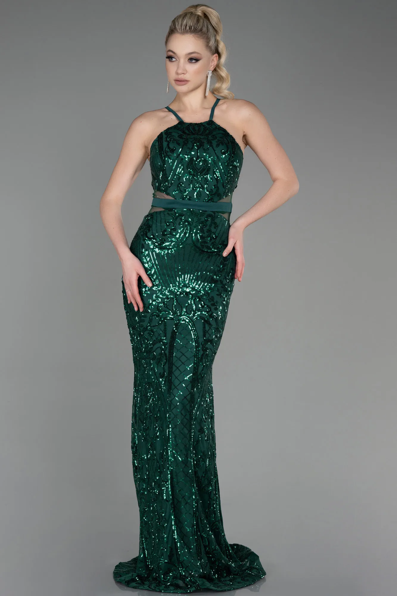 Emerald Green-Long Mermaid Prom Dress ABU3670
