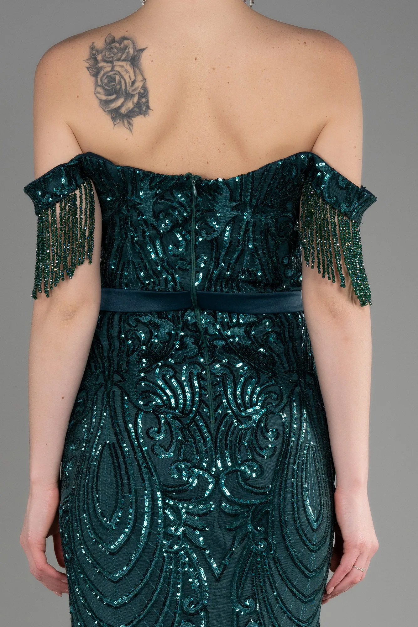 Emerald Green-Long Mermaid Prom Dress ABU3783