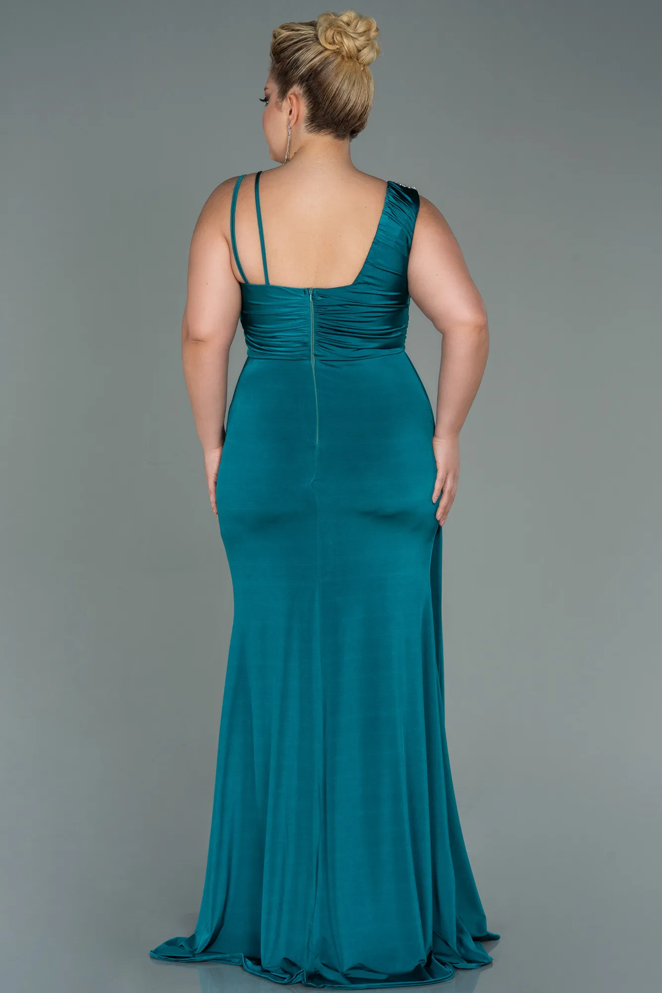 Emerald Green-Long Oversized Evening Dress ABU3148